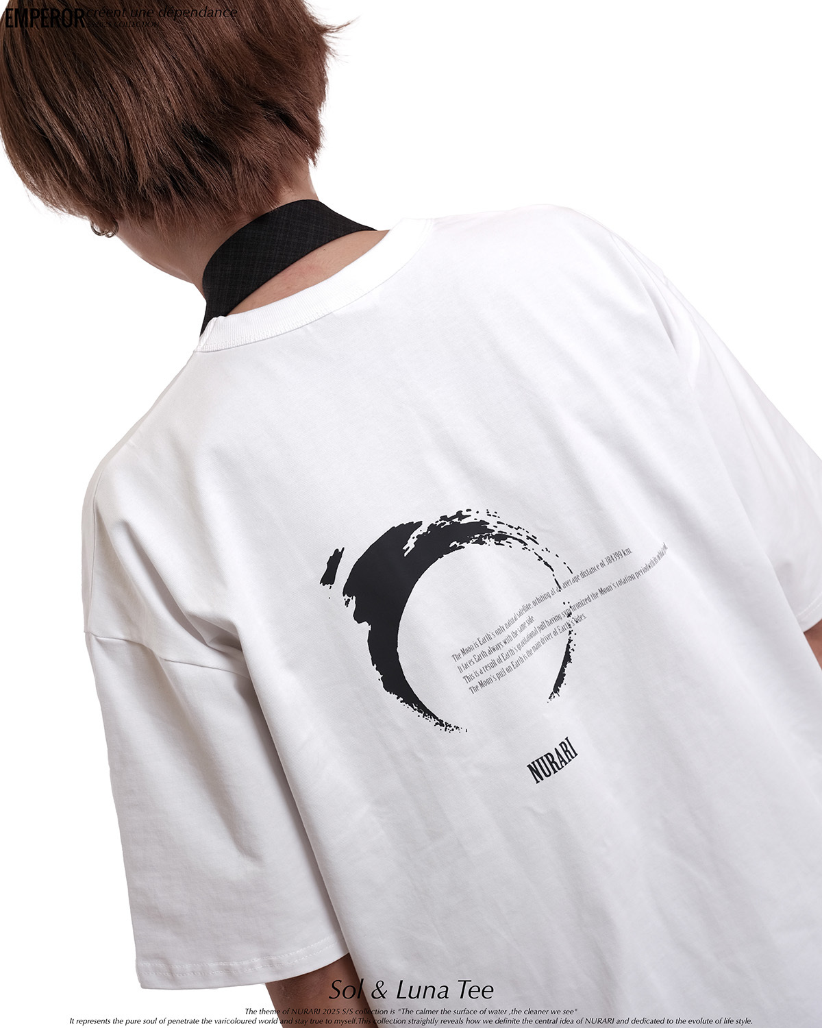 Nurari 水墨背圖短袖T恤 電繡 黑/白 25 S/S 25+ Em. Sol & Luna tee