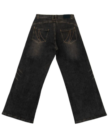 水洗直筒牛仔褲