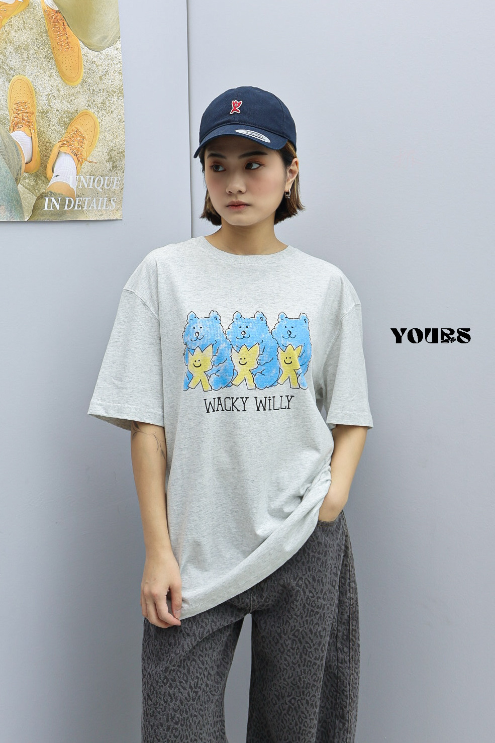 韓國 Wacky Willy  熊抱kiki短袖Tee (2colors)