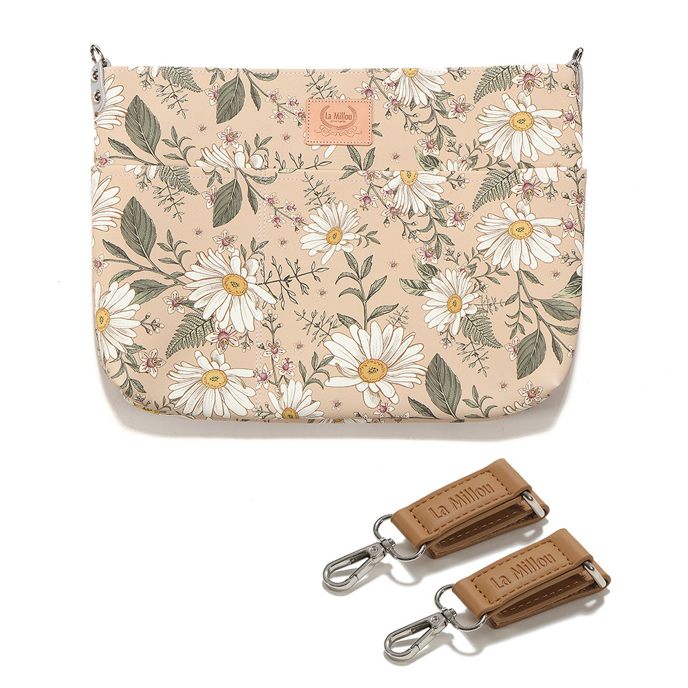 FEERIA妃芮亞推車掛包-霧面皮革款方型皮革掛勾｜浪漫雛菊