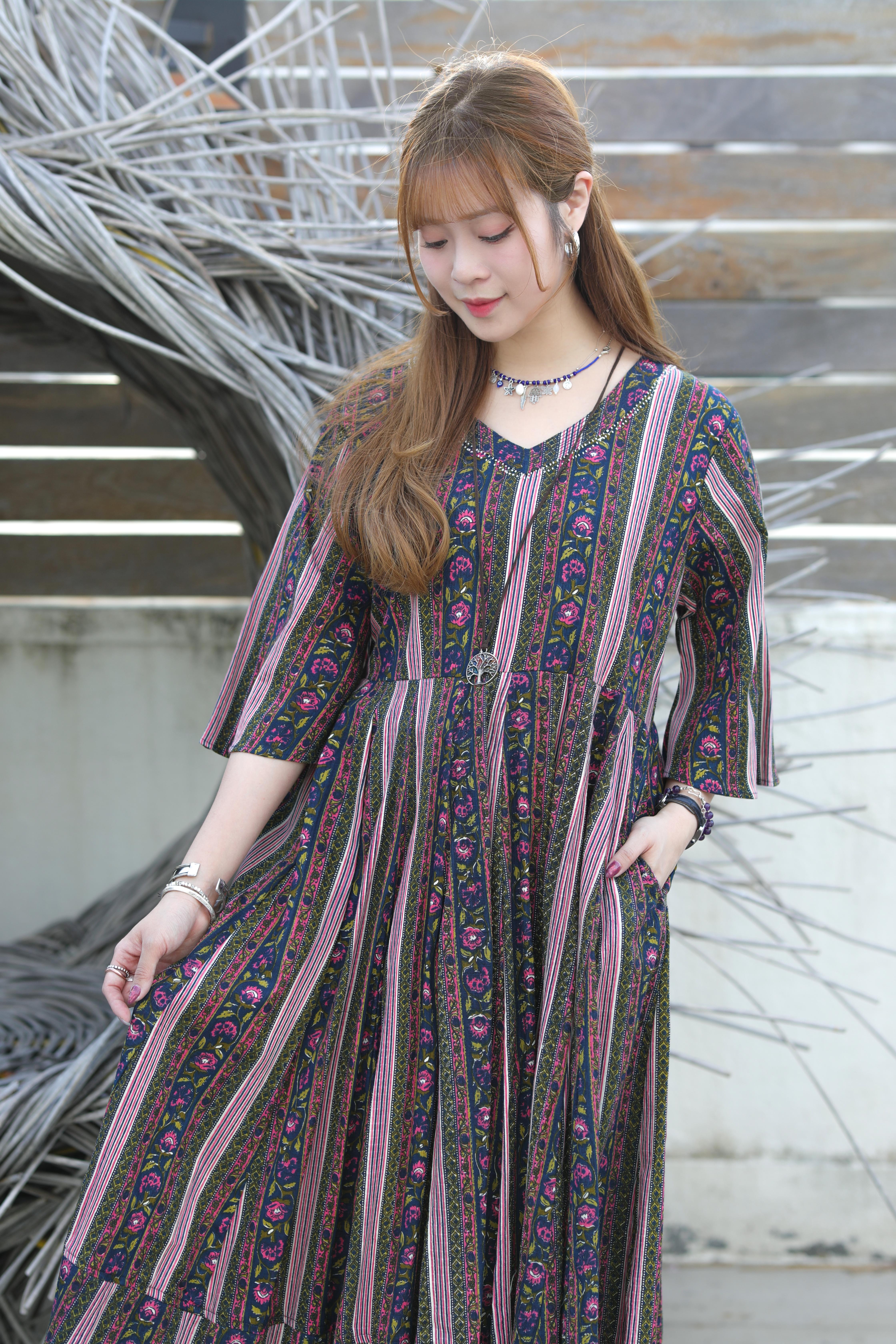 Macrame 連身裙 - M3524C - Blue (0822)