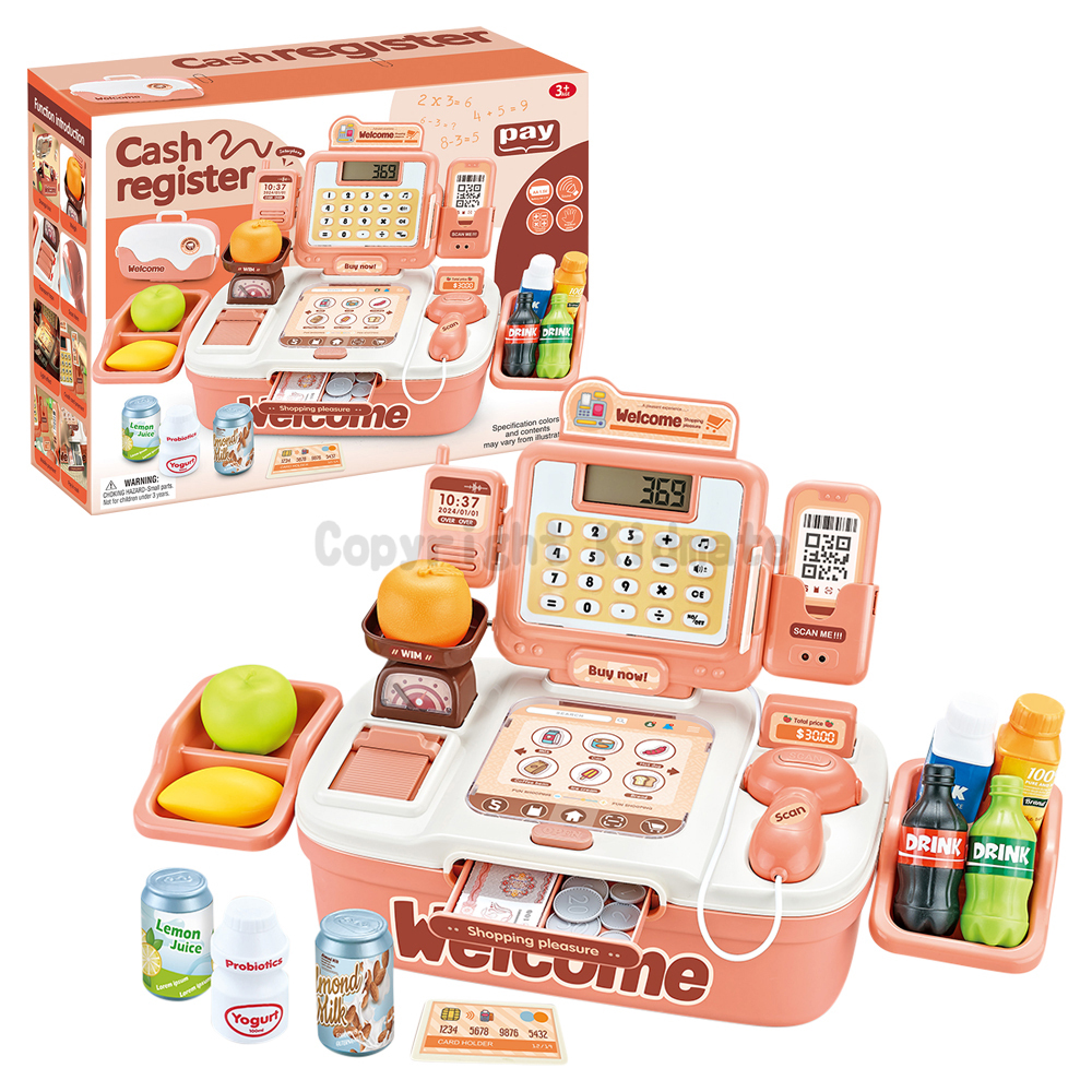 《 KIDMATE 》  手提仿真收銀機(粉)