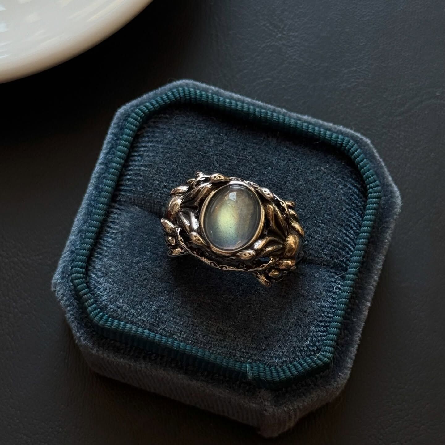 [原石] 拉長石 梅杜莎 水晶戒指 男戒