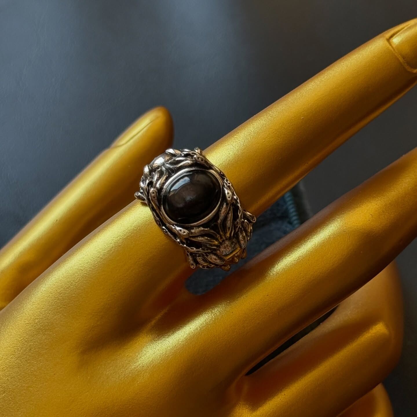 [原石] 金運石 梅杜莎 水晶戒指 男戒