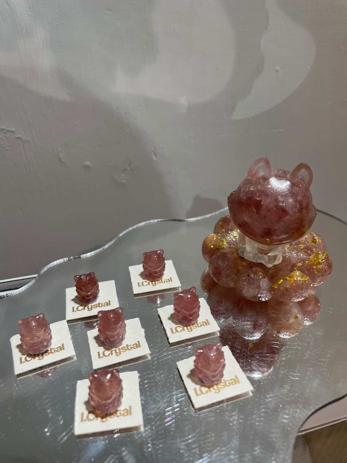 草莓晶吊墜(狐狸)(通孔)