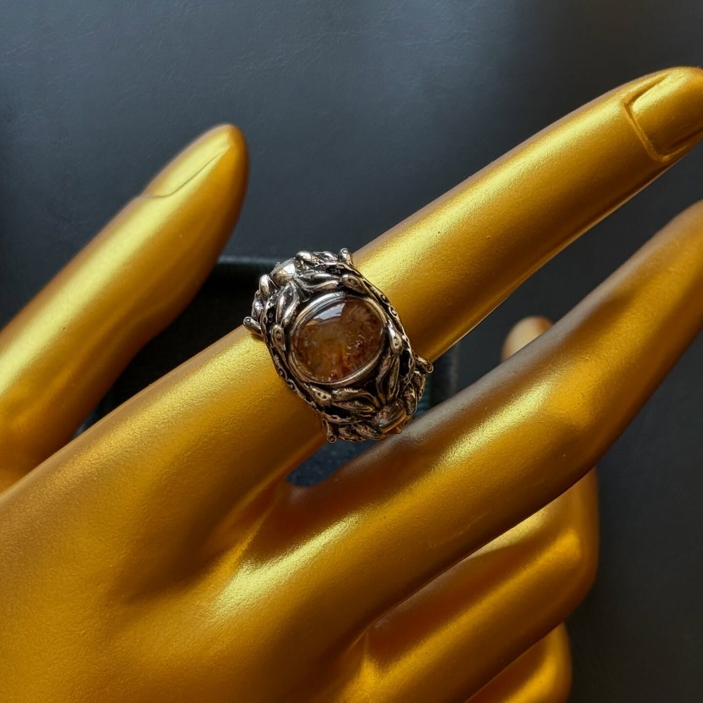 [原石] 幽靈水晶 梅杜莎 水晶戒指 男戒