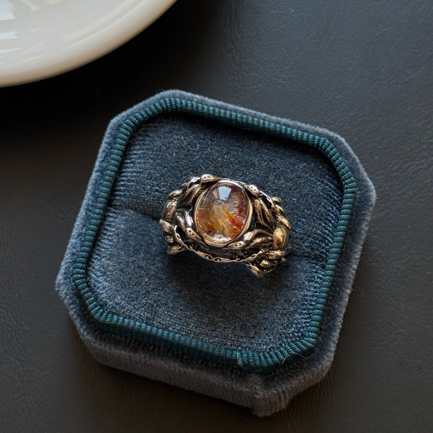 [原石] 幽靈水晶 梅杜莎 水晶戒指 男戒