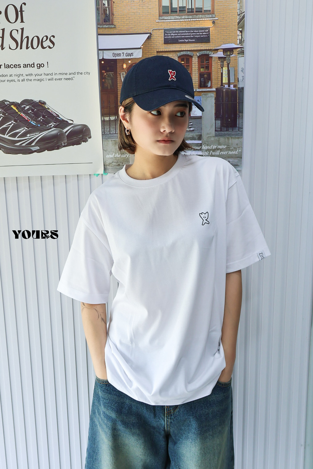 韓國 Wacky willy 簍空小黃人款 短T 黑白兩件組