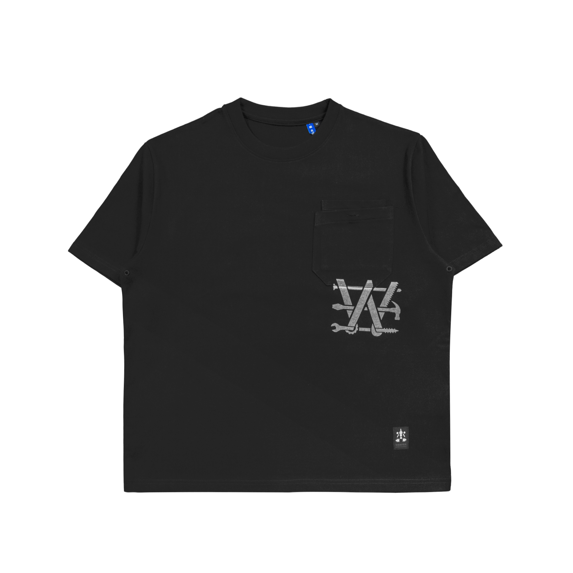 加班魂重磅有機棉口袋Tee-黑