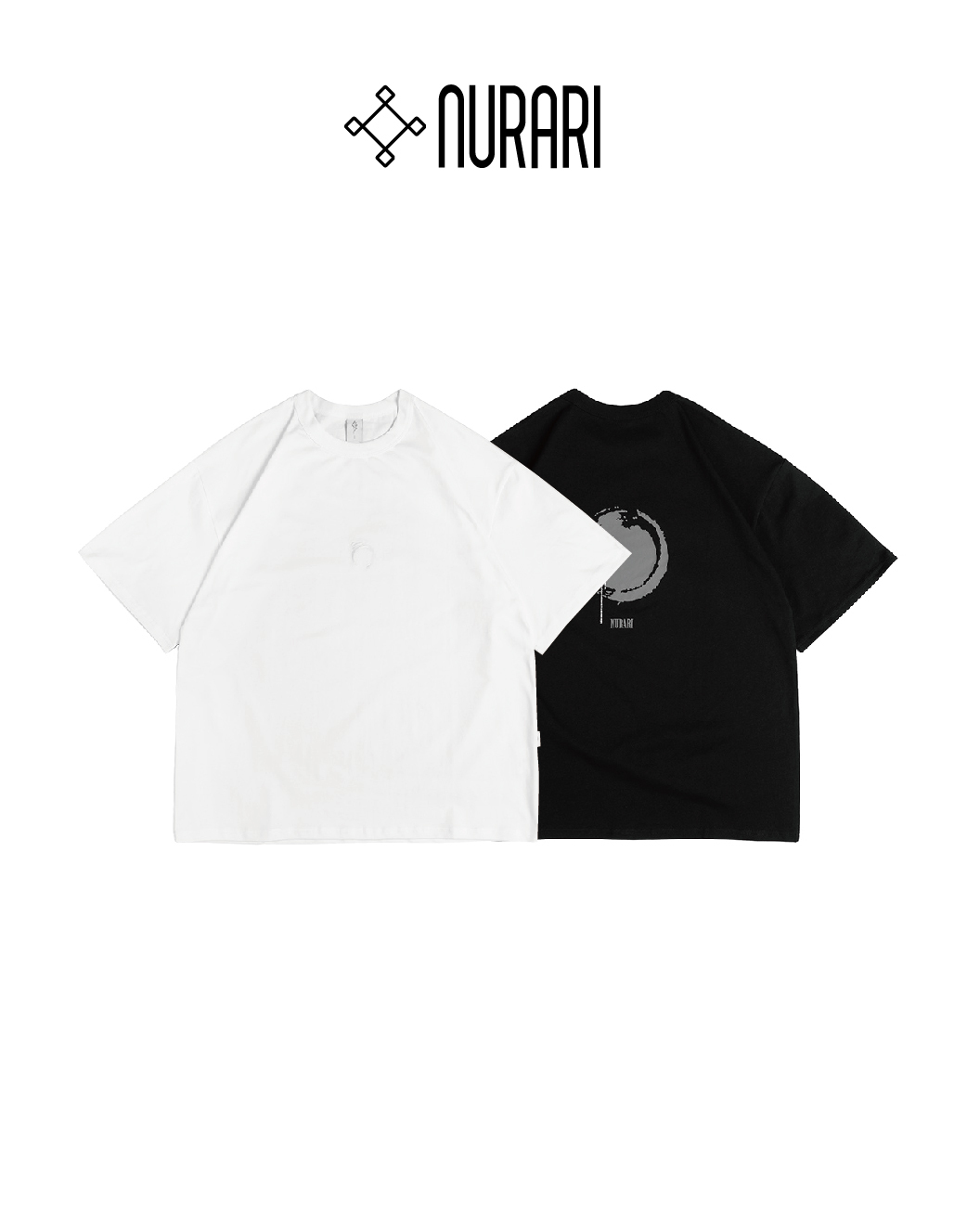 Nurari 水墨背圖短袖T恤 電繡 黑/白 25 S/S 25+ Em. Sol & Luna tee
