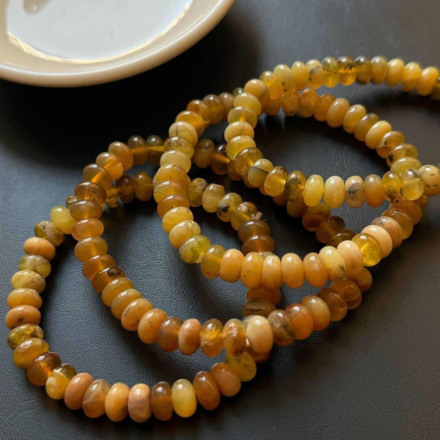 [原石] 黃樹枝蛋白石 水晶手串