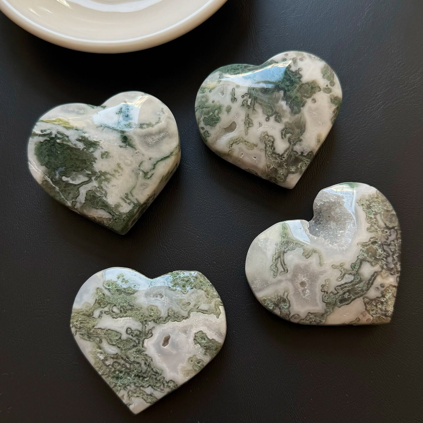 [原石] 水草瑪瑙 / 樹枝瑪瑙 愛心