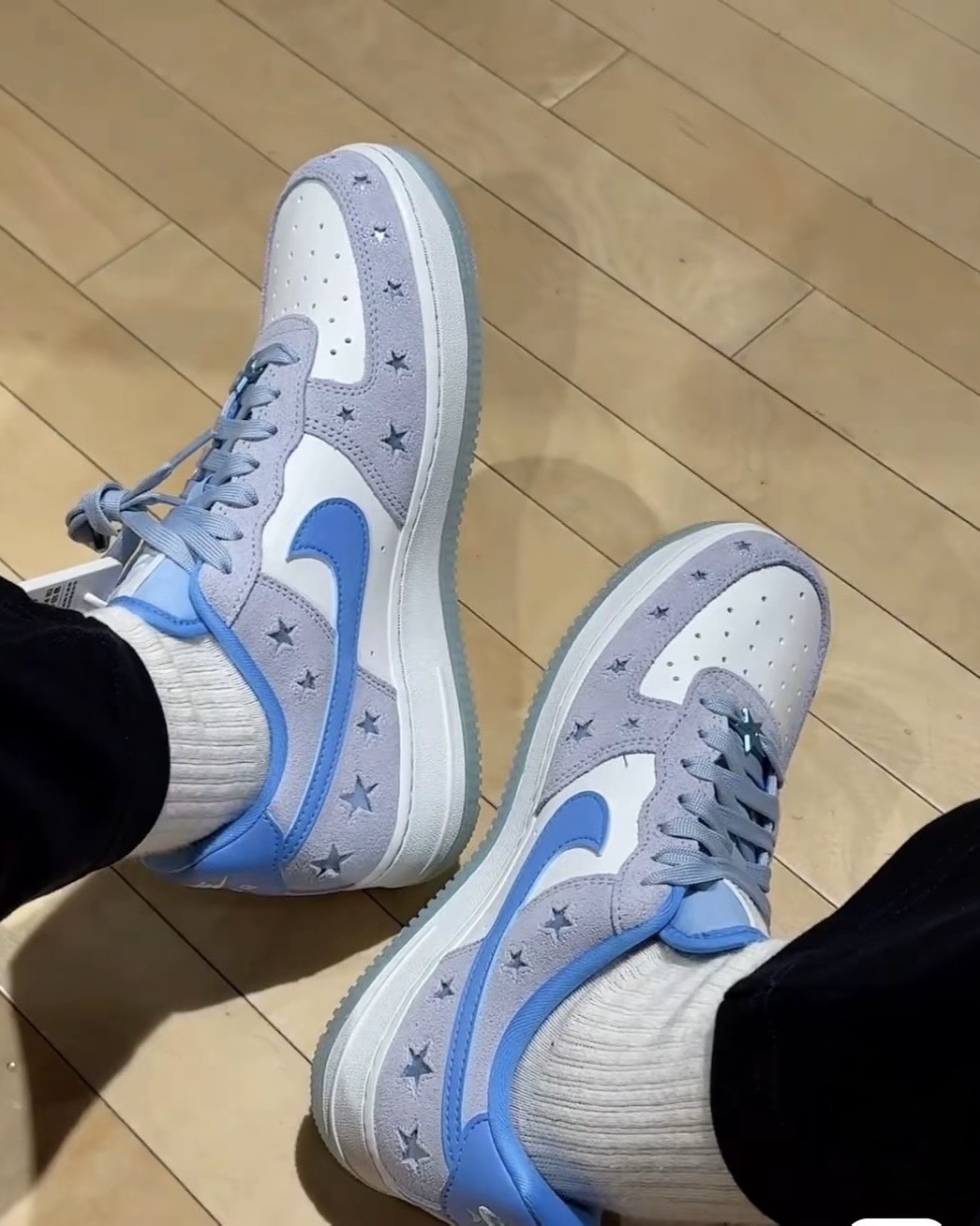 Nike Air Force 1 Starstruck 星星 水藍 拼接 麂皮 復古 AF1 低筒休閒鞋 HQ8051-400