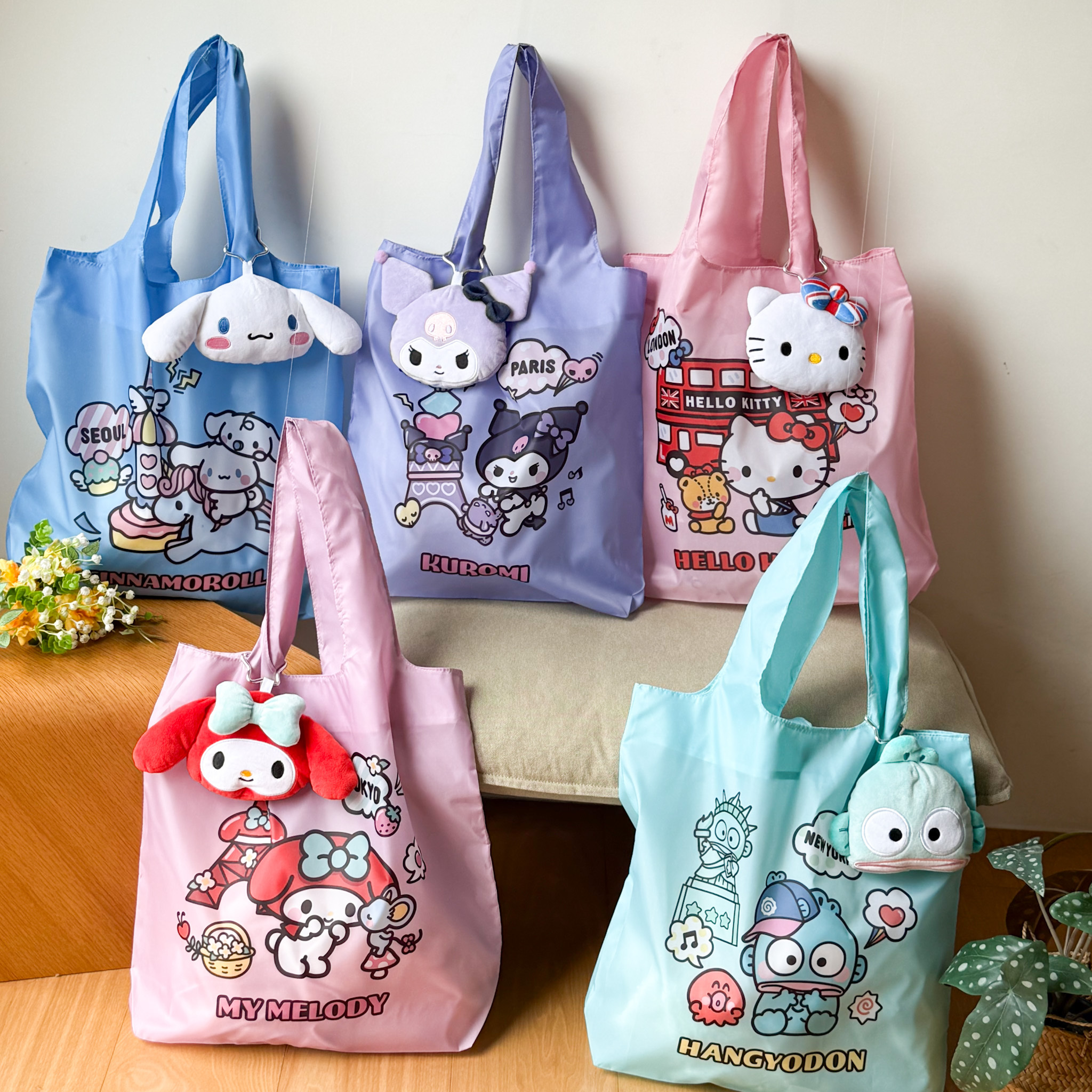 三麗鷗 絨毛布偶 萬用提袋 (5kinds)
