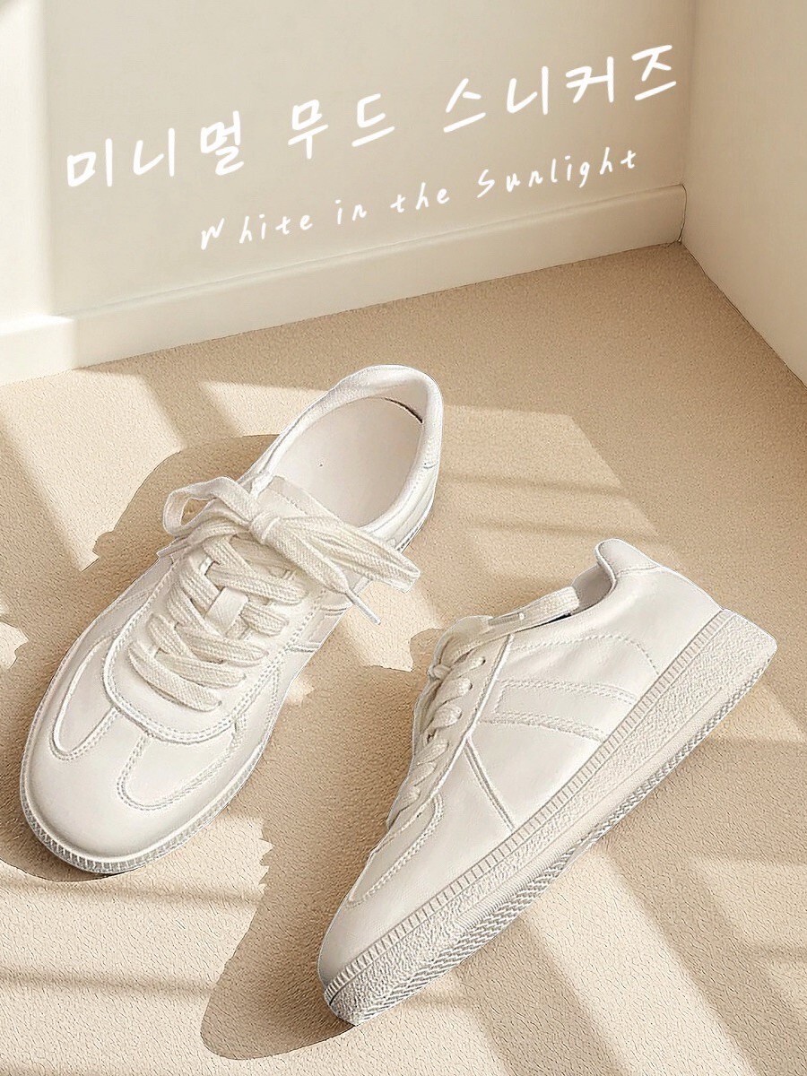 韓國經典真皮百搭小白鞋(22.5-25)
