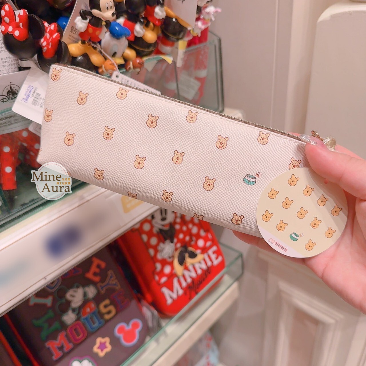 小熊維尼 Winnie the Pooh 大頭圖案 筆袋 收納袋 -香港迪士尼樂園