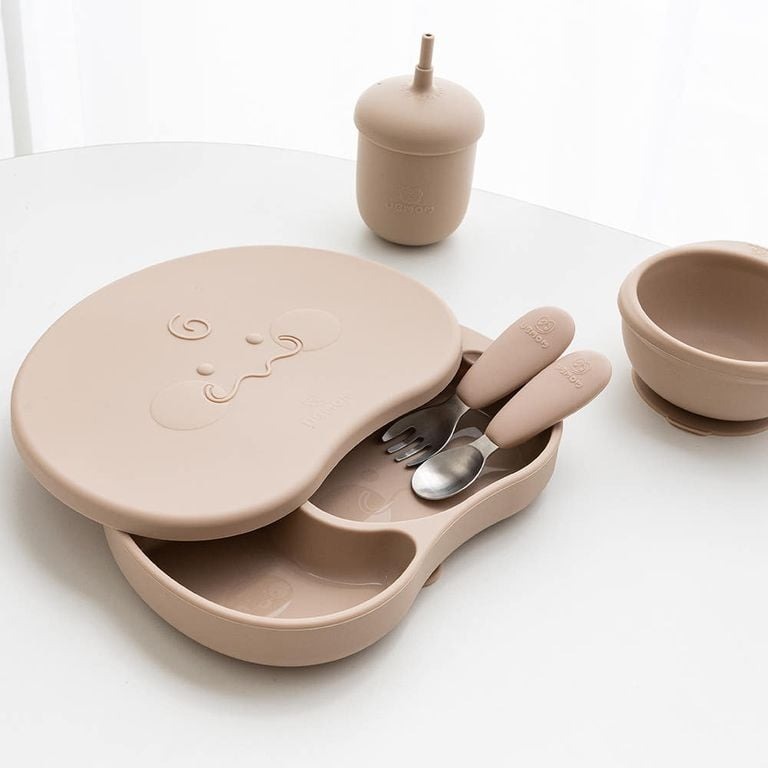 UBMOM 鉑金矽膠吸附有蓋餐盤