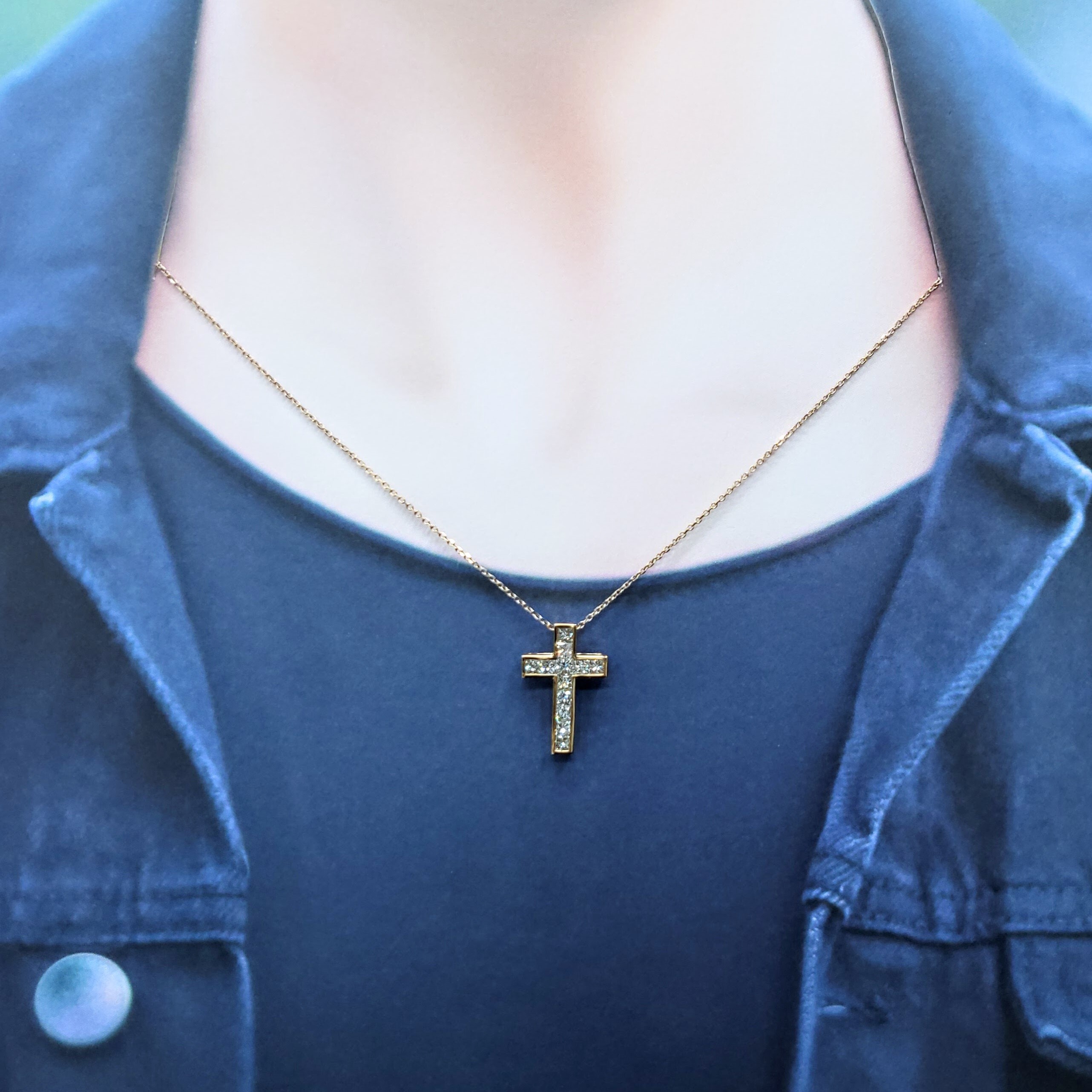 18K Rose Gold 1.24ct Princess Cut Diamond Pendant