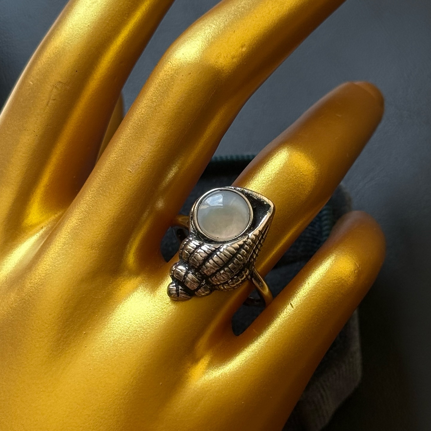 [原石] 白母貝 戒指