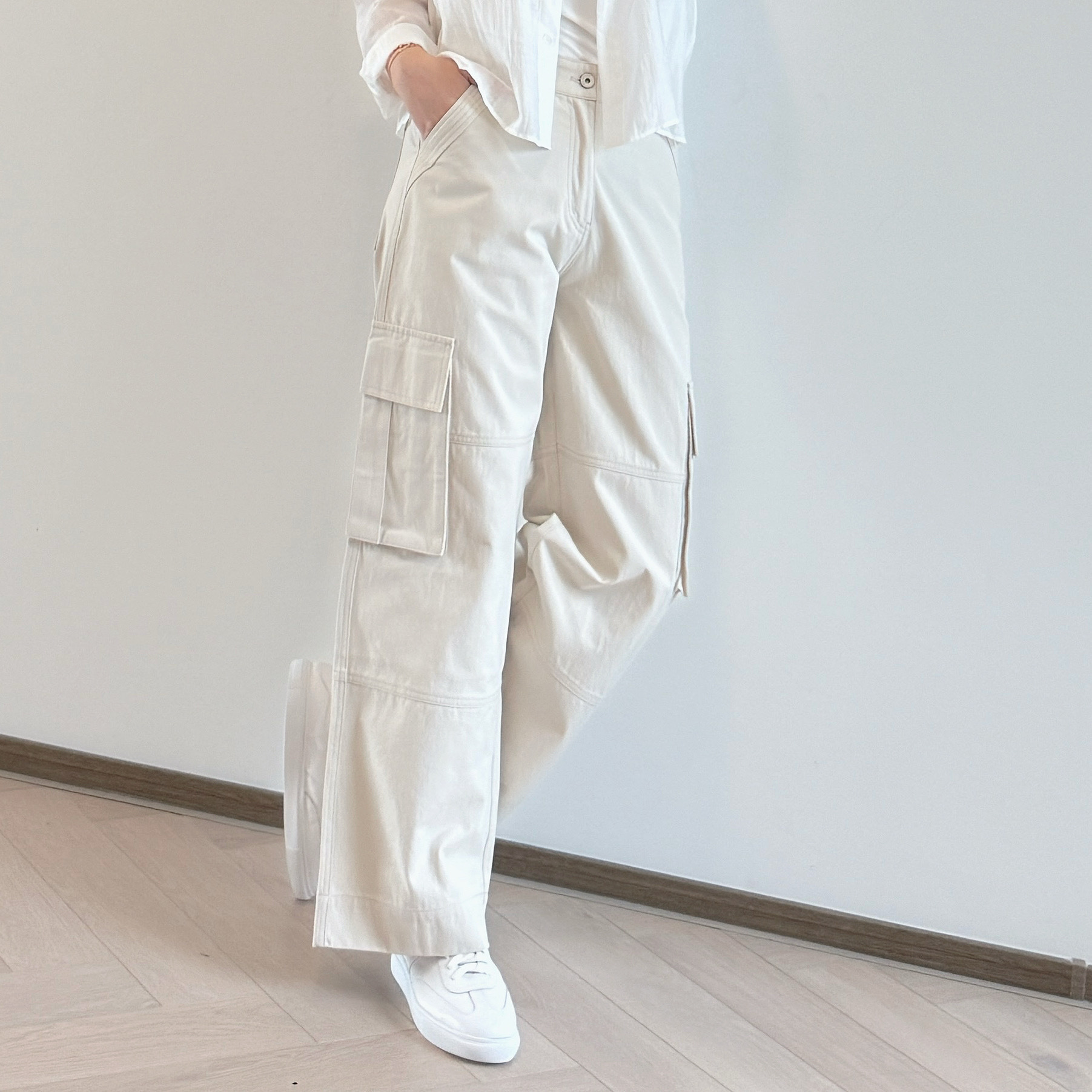 現貨 男女裝淺卡其工裝長褲