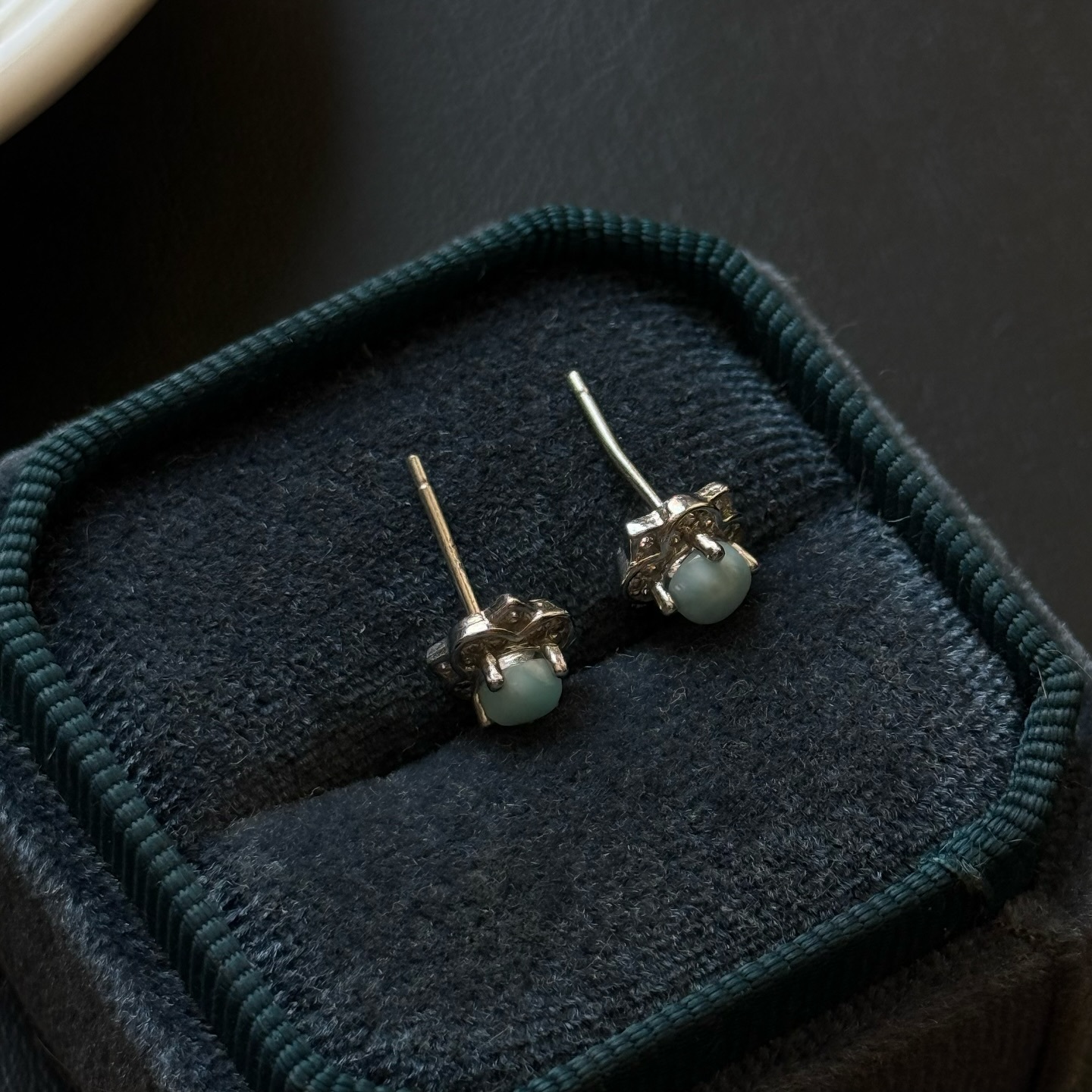 [原石] 拉利瑪海紋石 925銀耳環