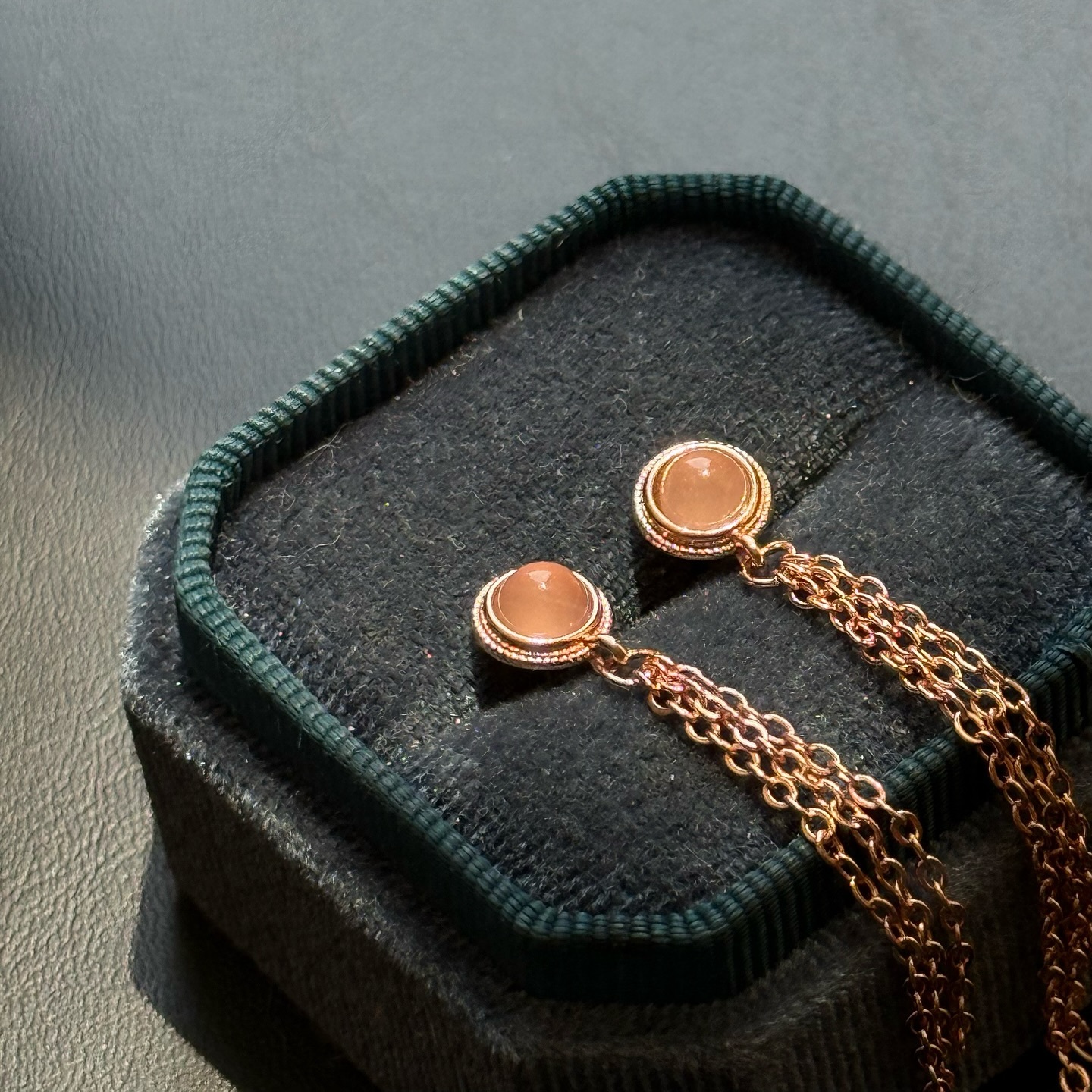 [原石] 粉晶 925銀耳環 垂墜耳環