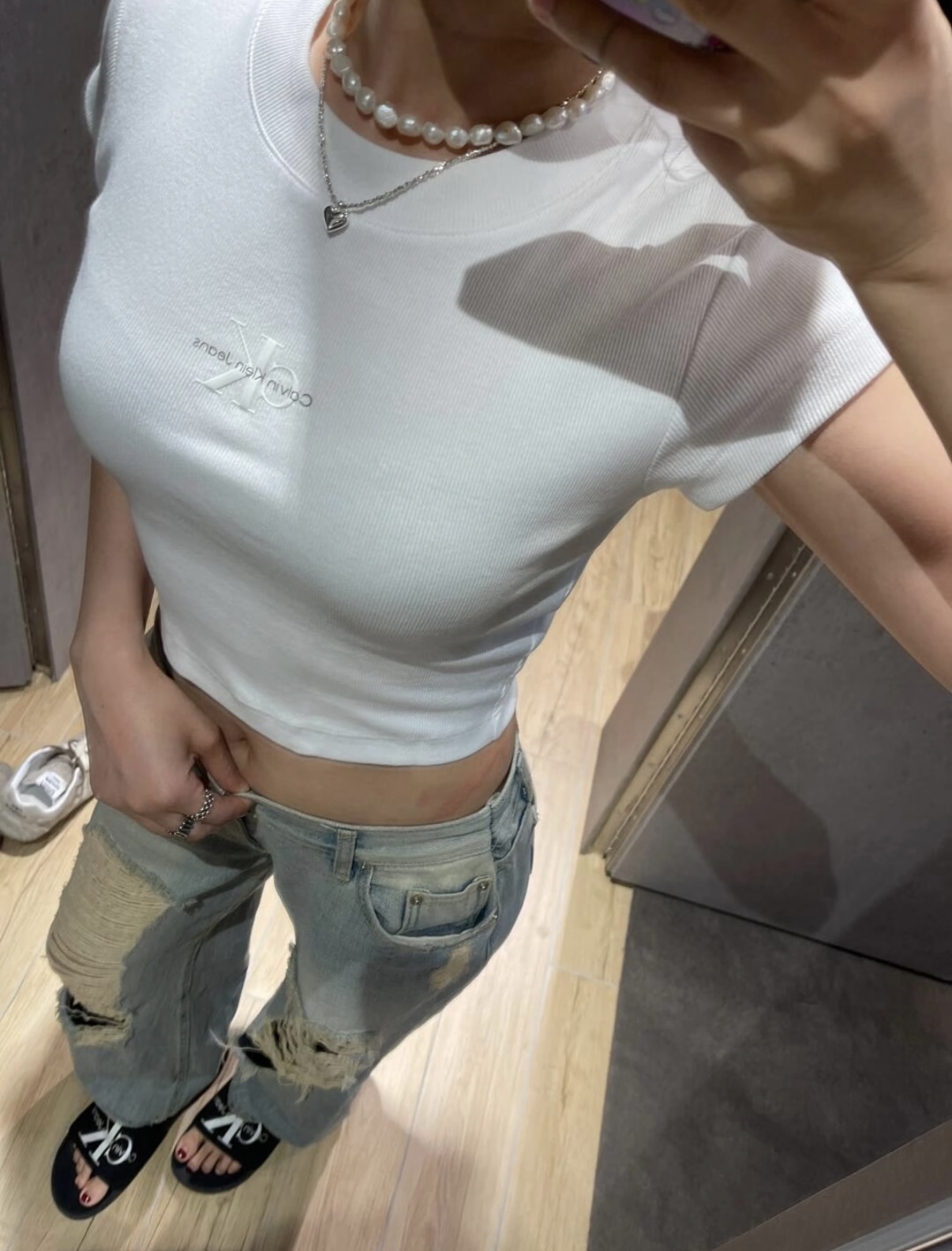 CALVIN KLEIN SS24 系列 休閒簡約字母短袖 T-shirt 女款 天藍/ 黑色/ 白色