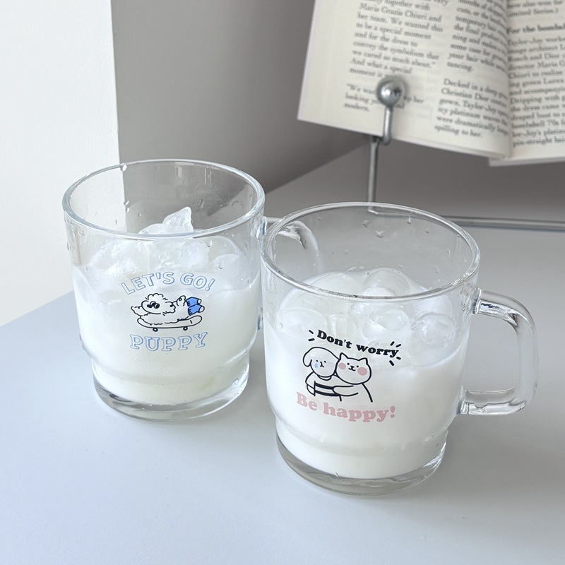 韓系動物簡約玻璃杯