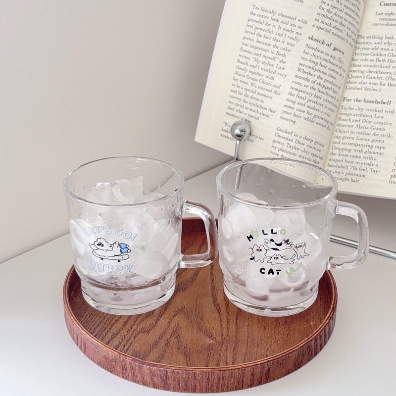 韓系動物簡約玻璃杯