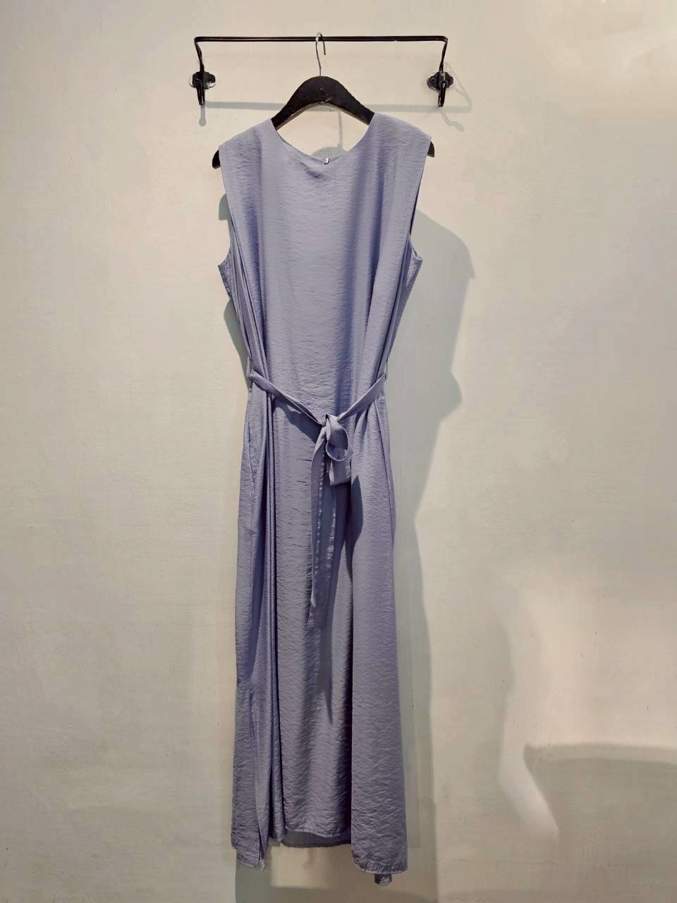 盈透光澤綁帶背心洋