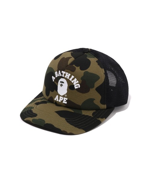 2025AW A BATHING APE 1ST CAMO COLLEGE MESH CAP 迷彩 網帽 卡車帽 帽子 現貨 1L80180001