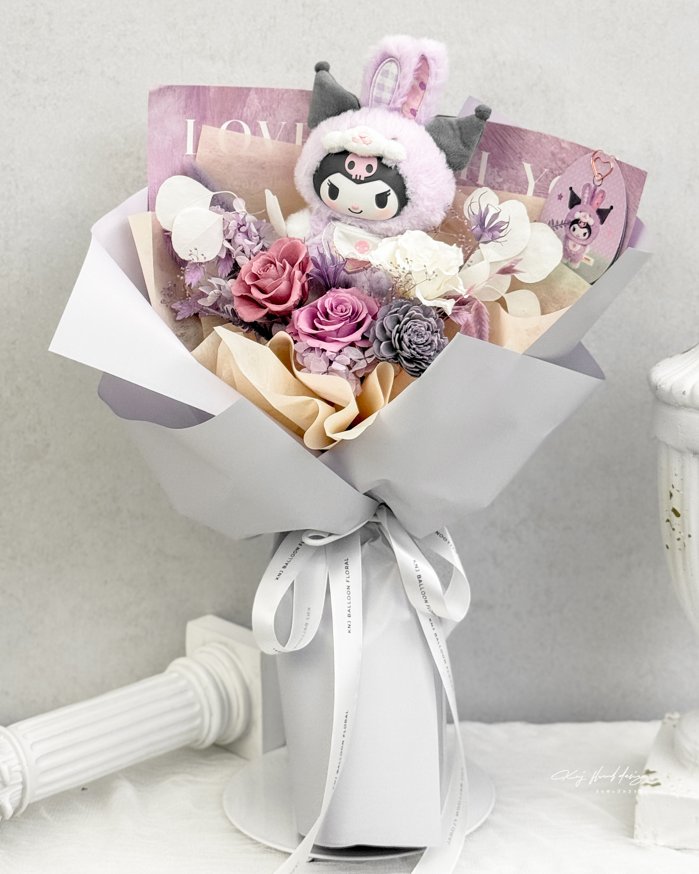 經典酷洛米永生玫瑰花束