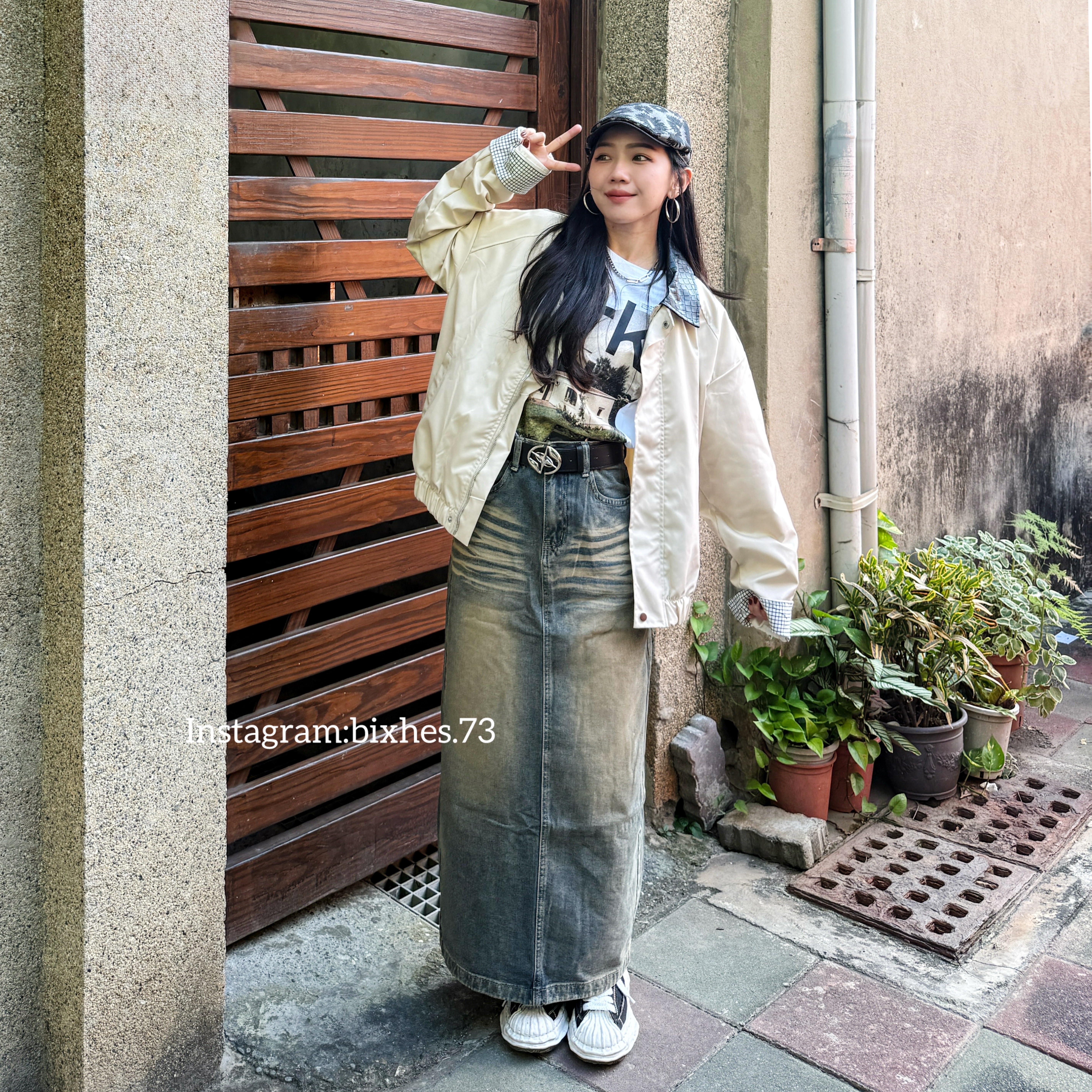 質感皮領奶杏夾克外套(F00002)