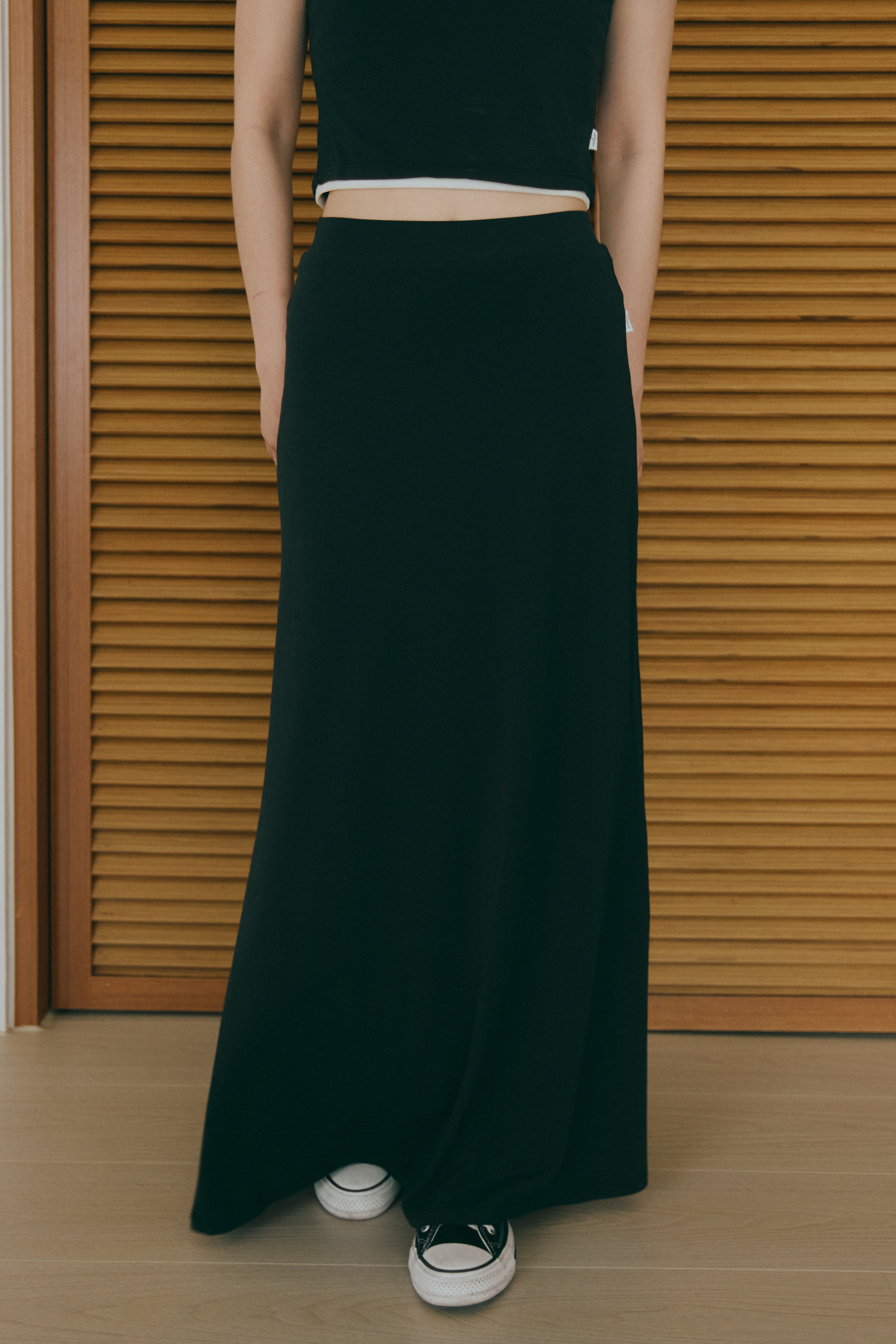 天絲透氣長裙- 黑