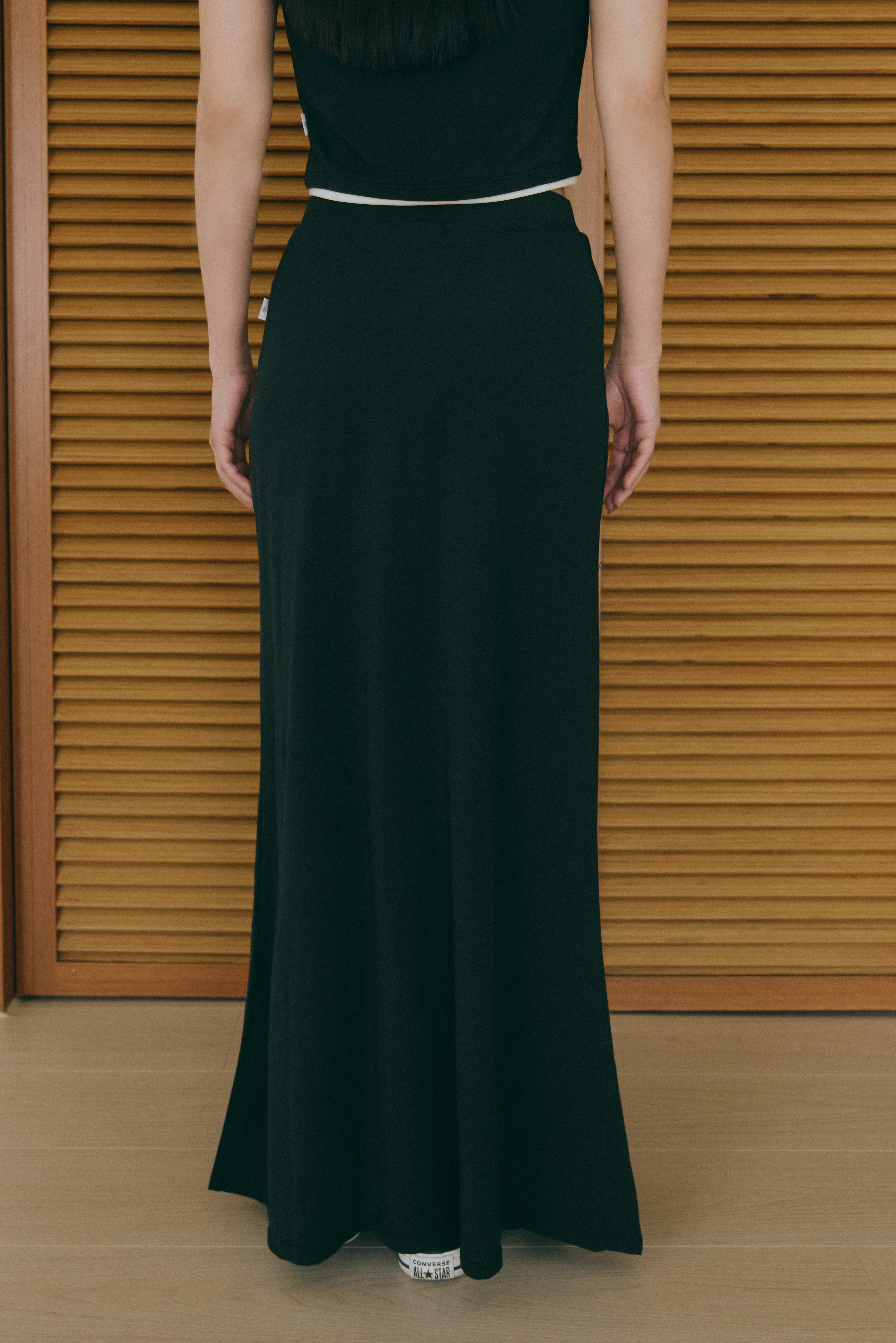 天絲透氣長裙- 黑