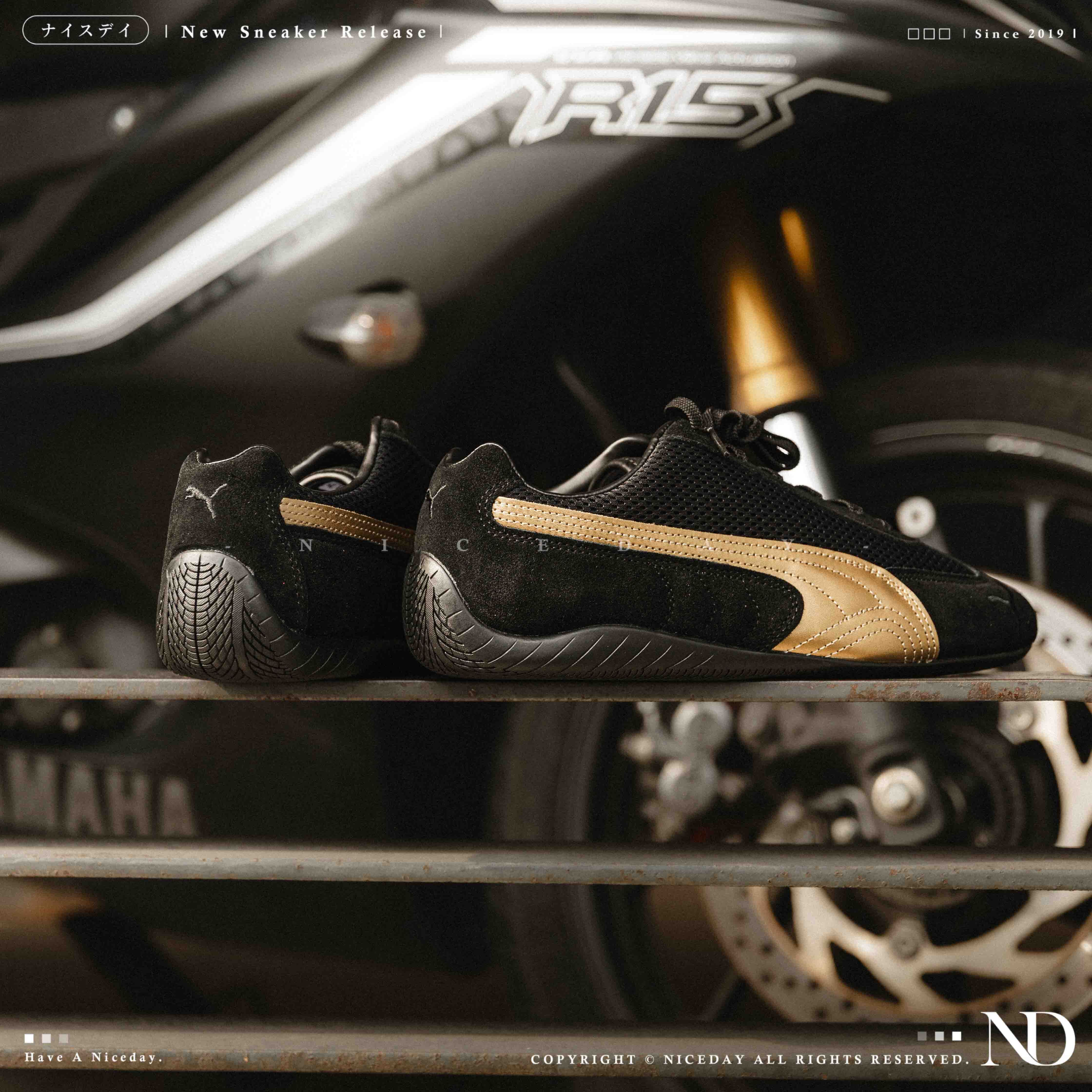 NICEDAY 現貨 Puma Speedcat 黑金 金 黑 賽車鞋 復古 薄底 金標 403902-06