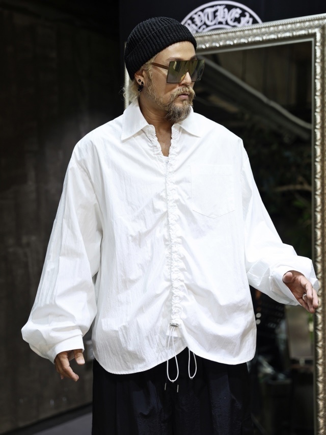 梅斯繫帶褶皺襯衫外套