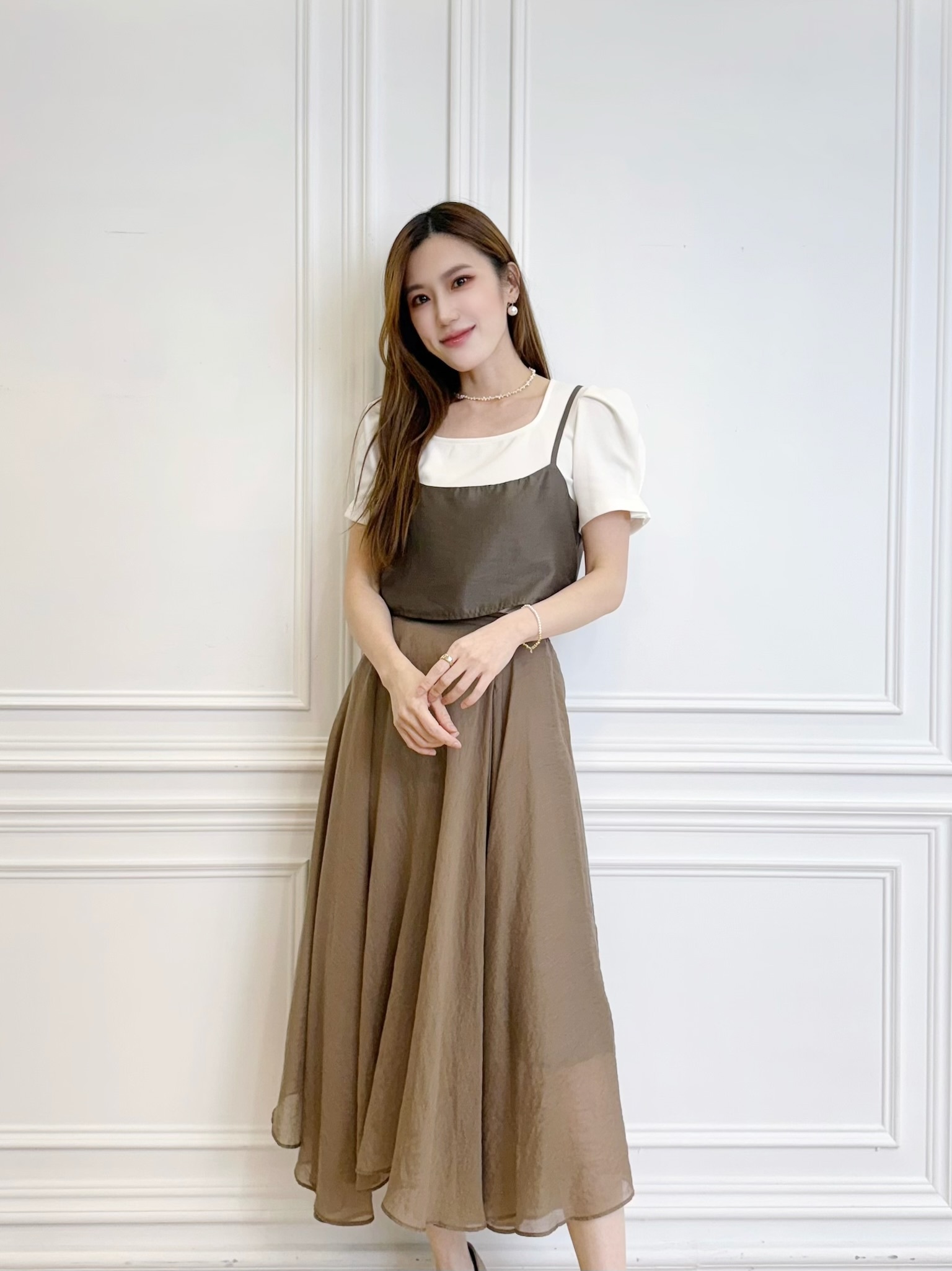 飄逸傘襬紗質裙