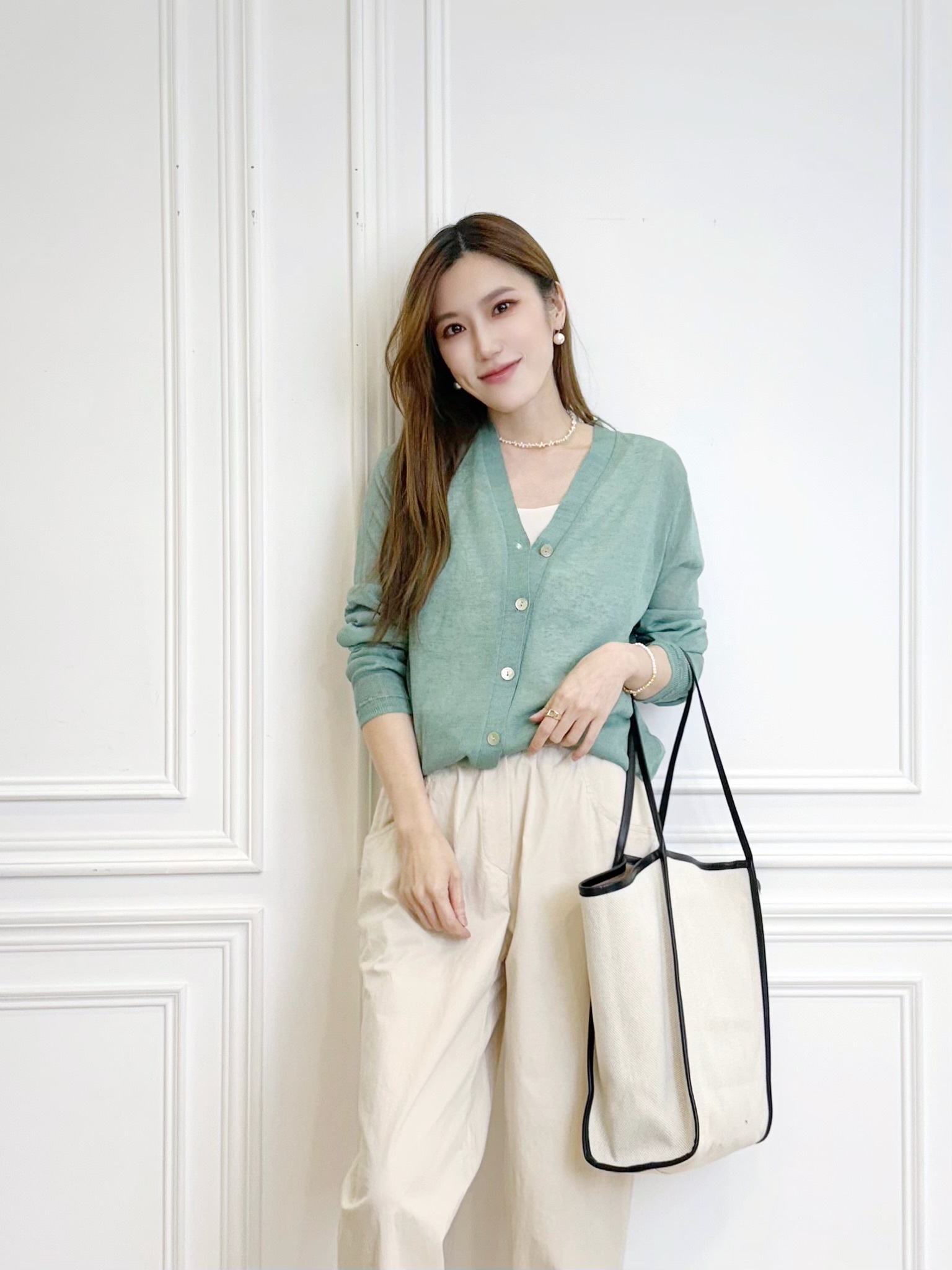 鬆緊腰直筒牛仔褲