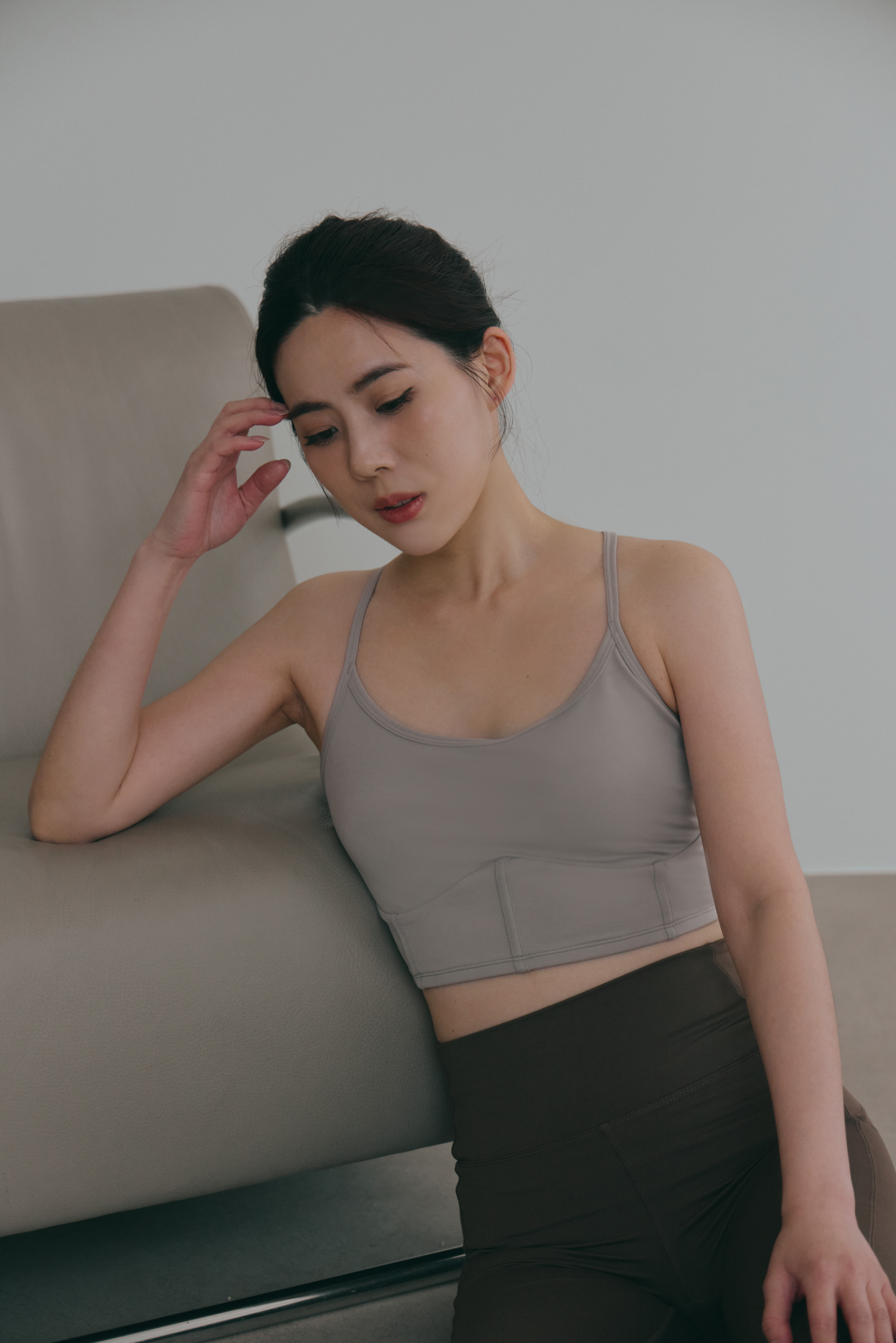 馬甲感運動BRA TOP- 沙色