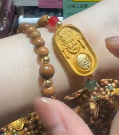 250822 - B11 5mm+檀木x桃木扎基拉姆雕刻佛牌設計款雙圈手串