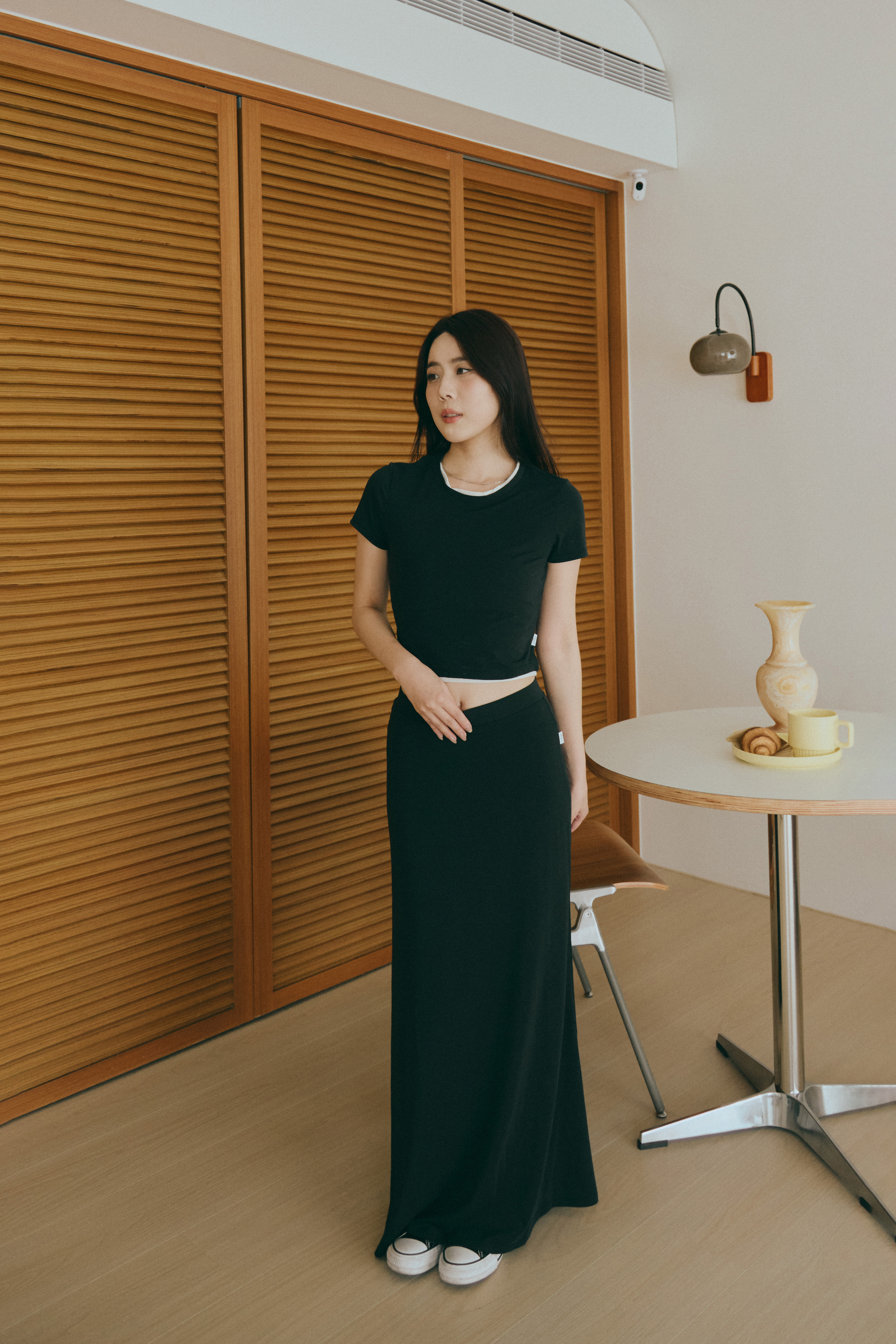 基本款撞色短袖TEE- 黑