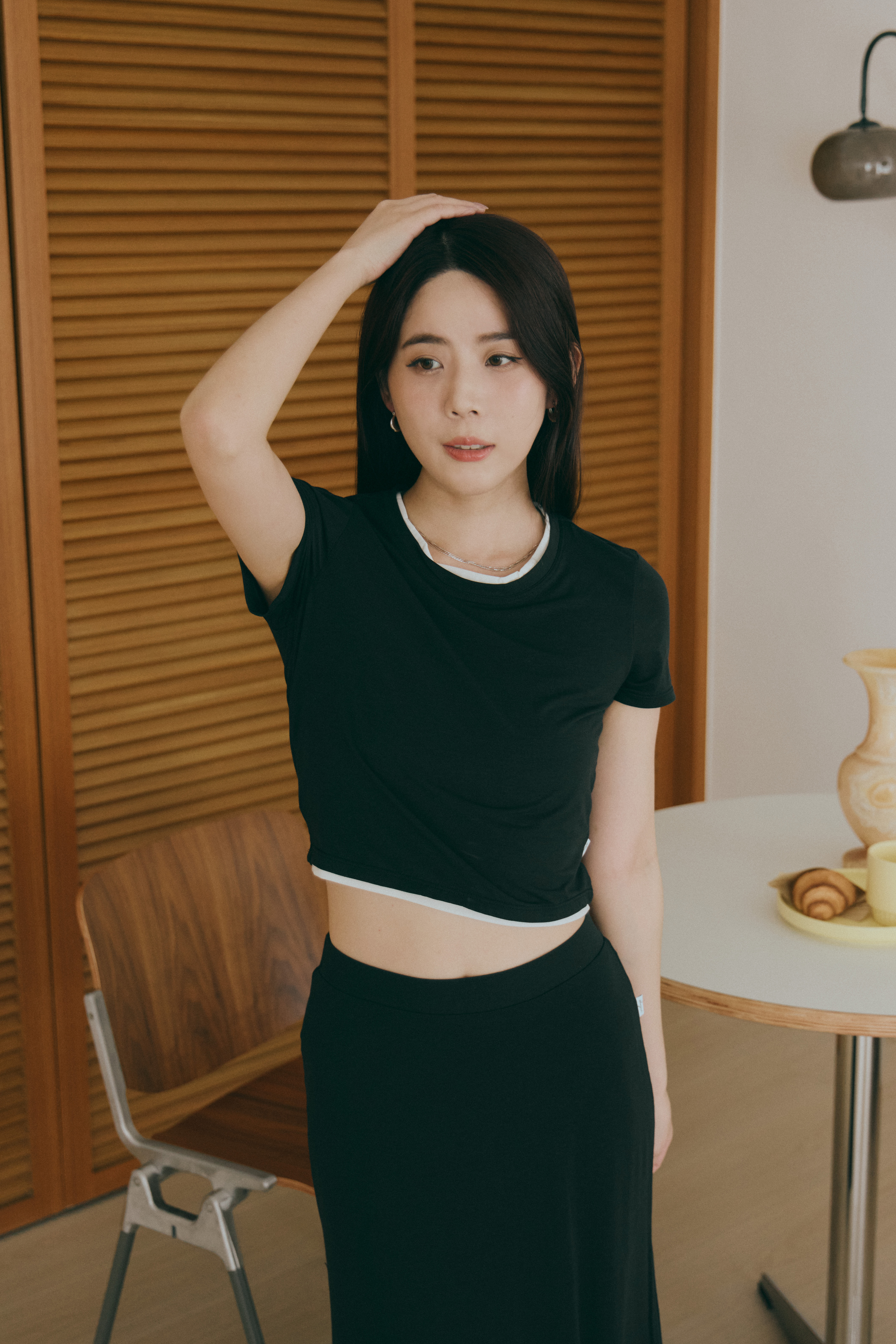 基本款撞色短袖TEE- 黑