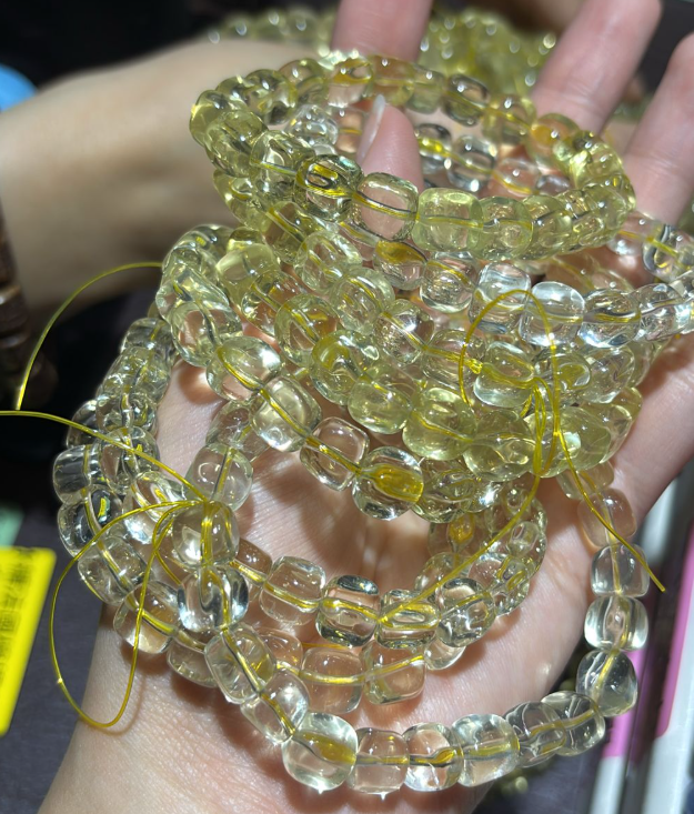 250822 - B21 冰糖法國檸檬晶小方塊手串