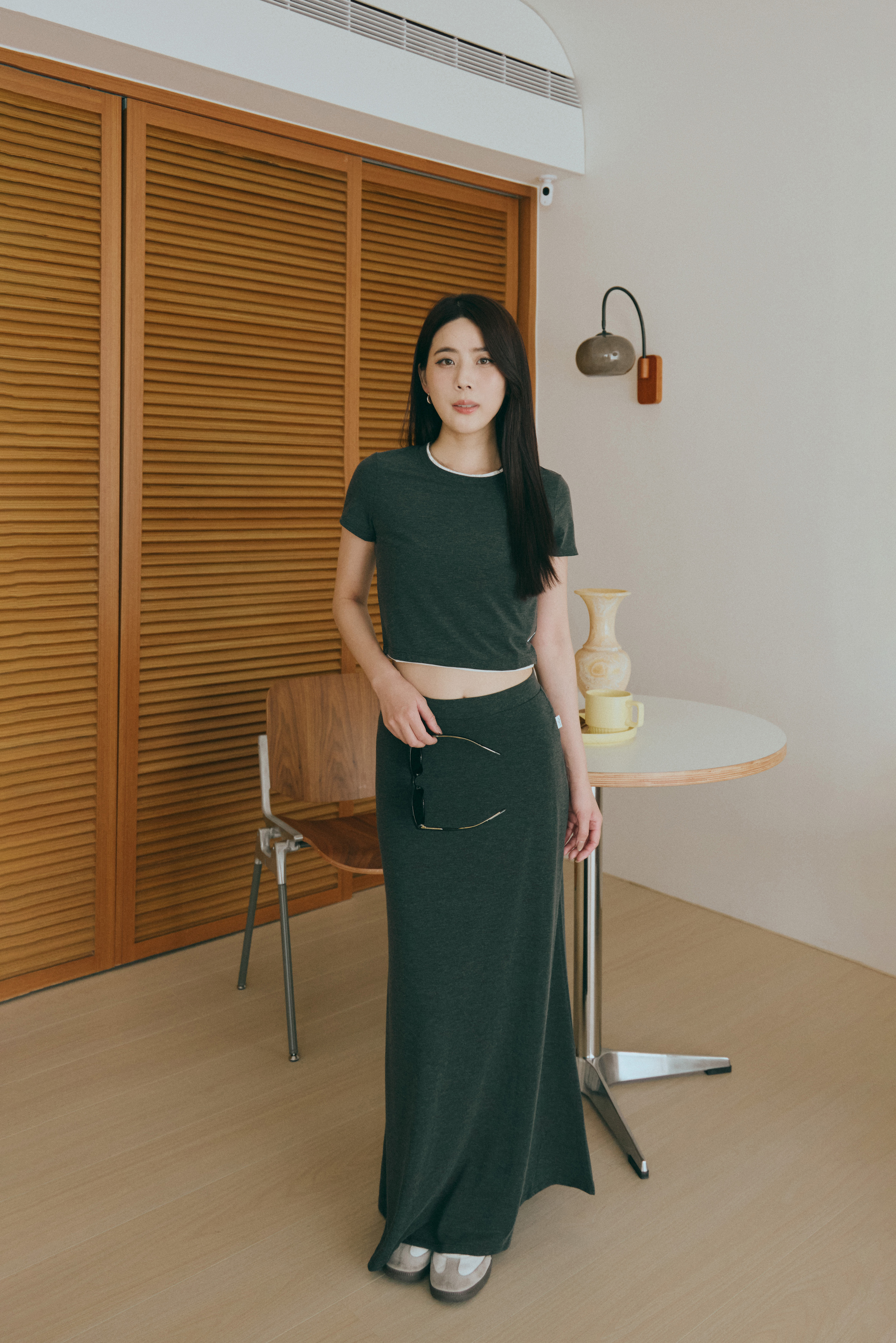 基本款撞色短袖TEE- 深灰