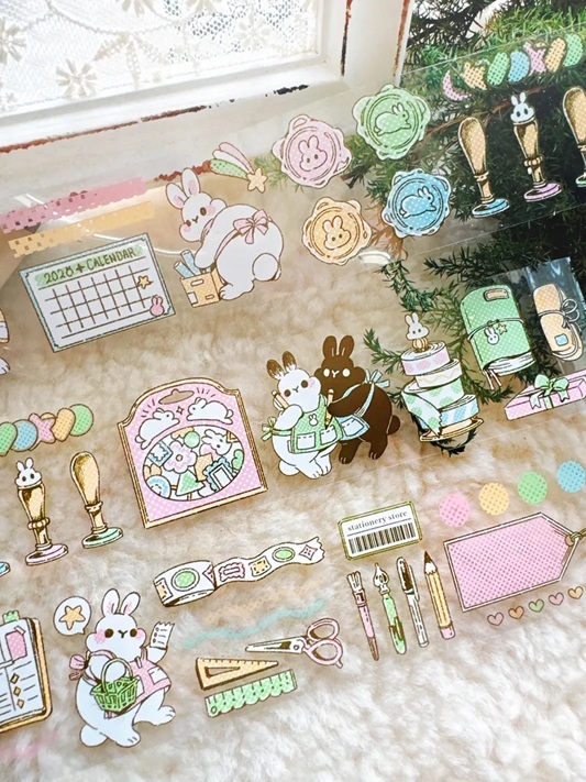 Pei+Pei．黑兔文具店 5cm亮面PET膠帶 <整捲/分裝>