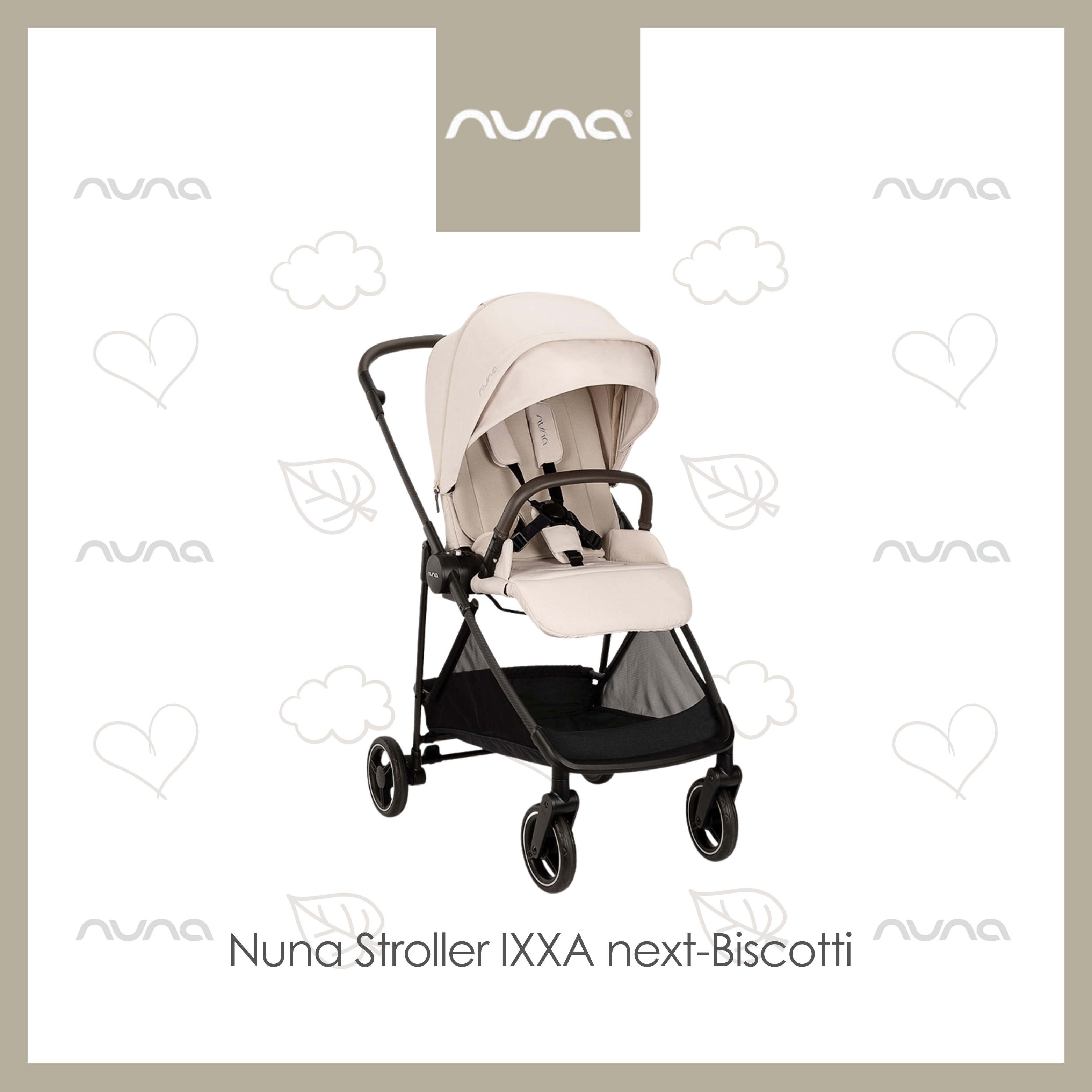 Nuna IXXA Next Aerospace Carbon Fiber Two-Way Stroller-Biscotti