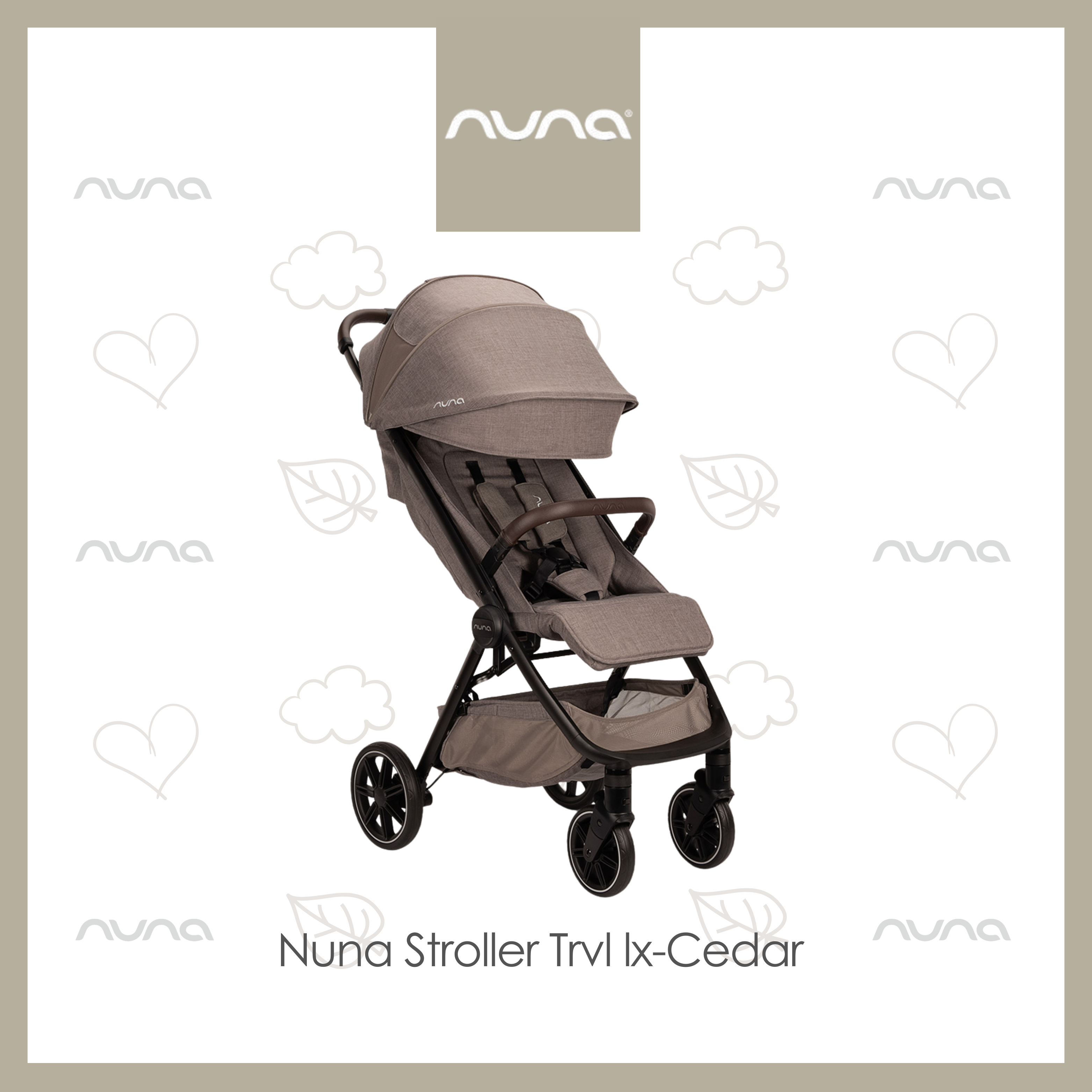 Nuna TRVL lx Deluxe Edition Self-Folding Stroller-Cedar