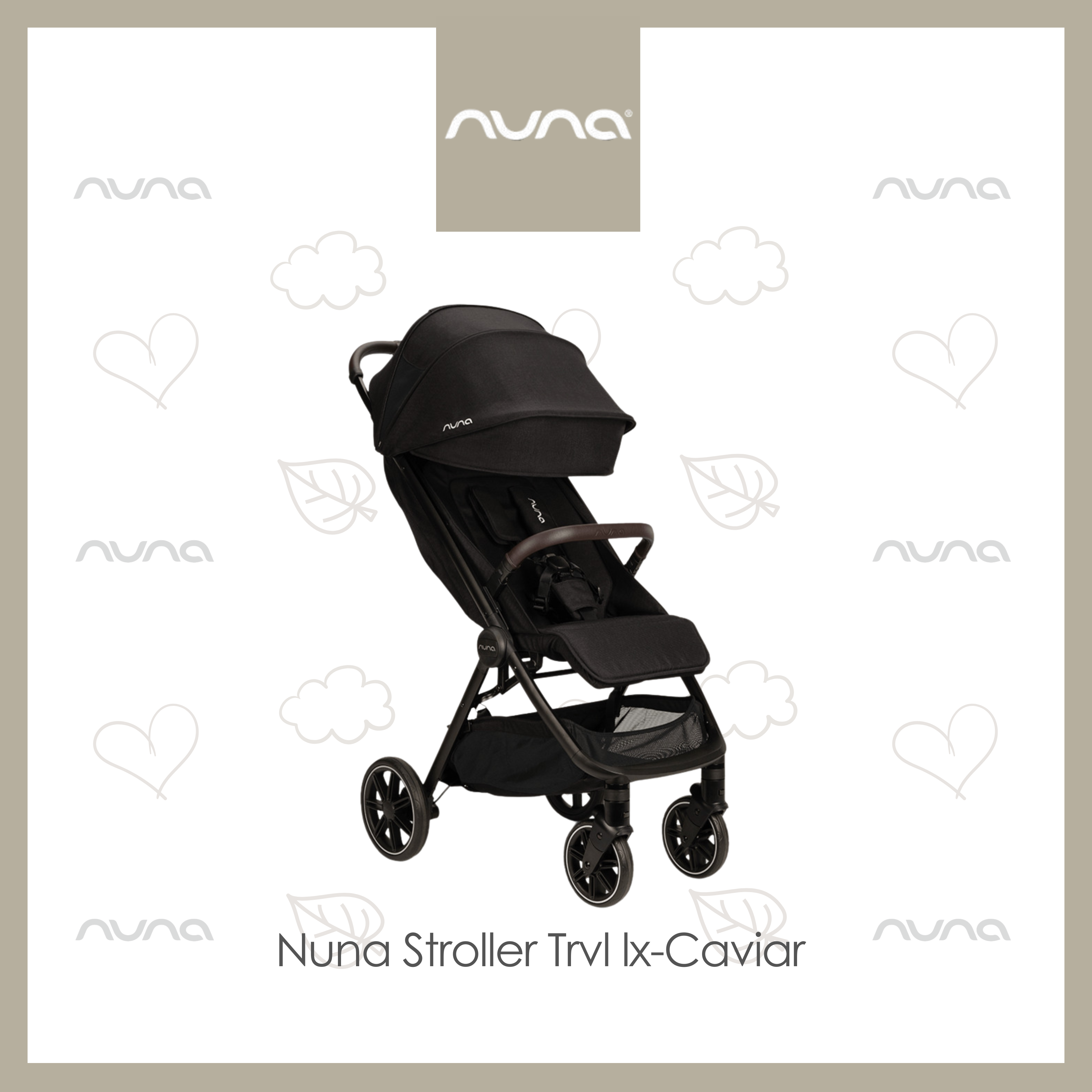 Nuna TRVL lx Deluxe Edition Self-Folding Stroller-Caviar