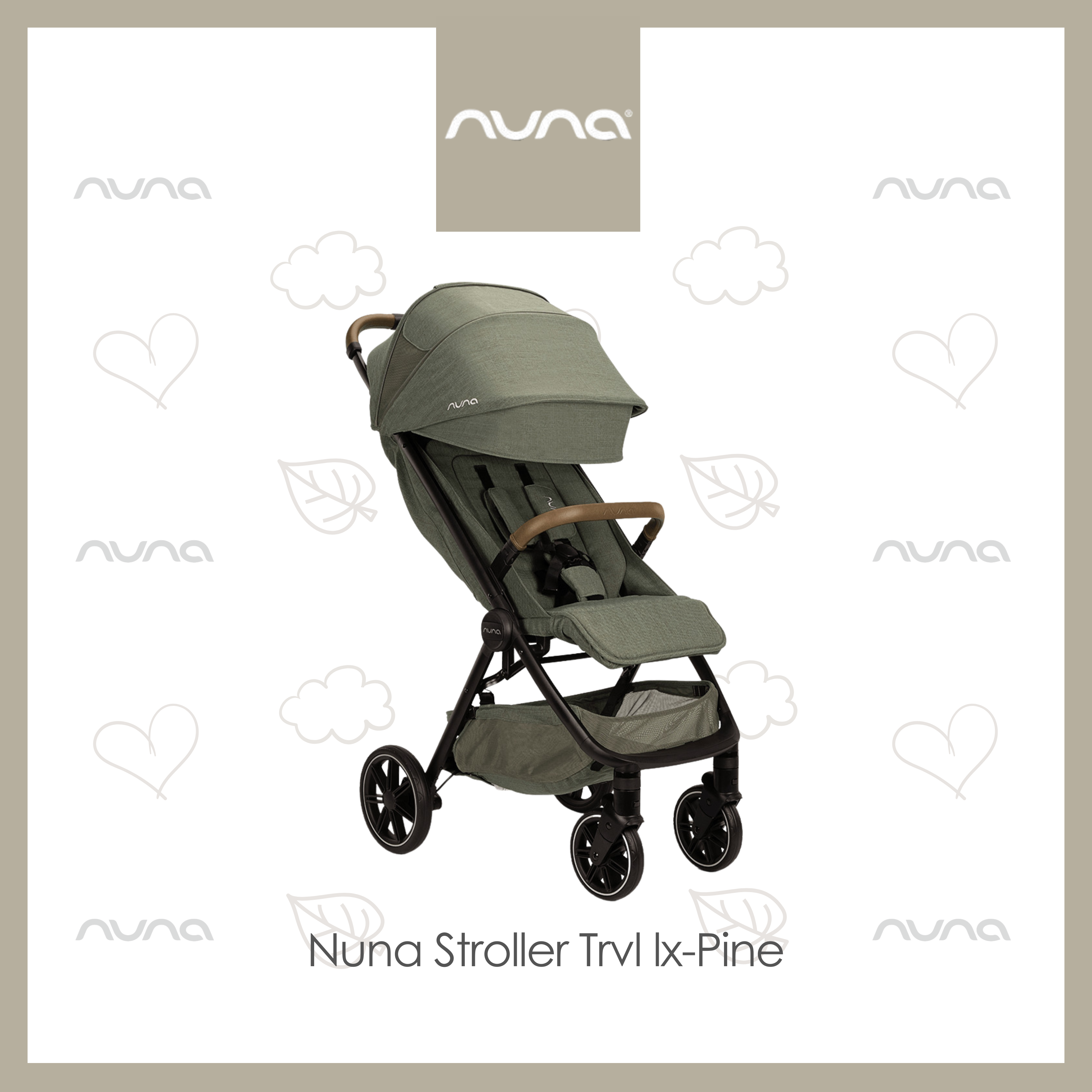Nuna TRVL lx Deluxe Edition Self-Folding Stroller-Pine